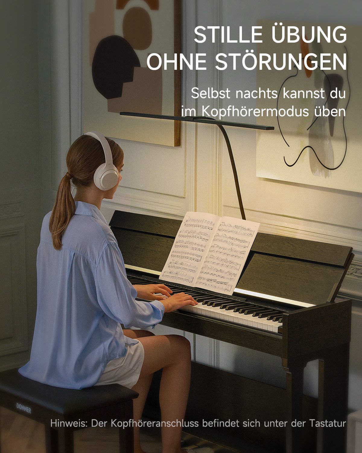 Donner Digitalpiano 88 Tasten Hammermechanik vollgewichtet E-Piano für Anfänger DDP-90 (Schutzhülle, Buff-Stop, Notenständer, Pedal, Ständer)