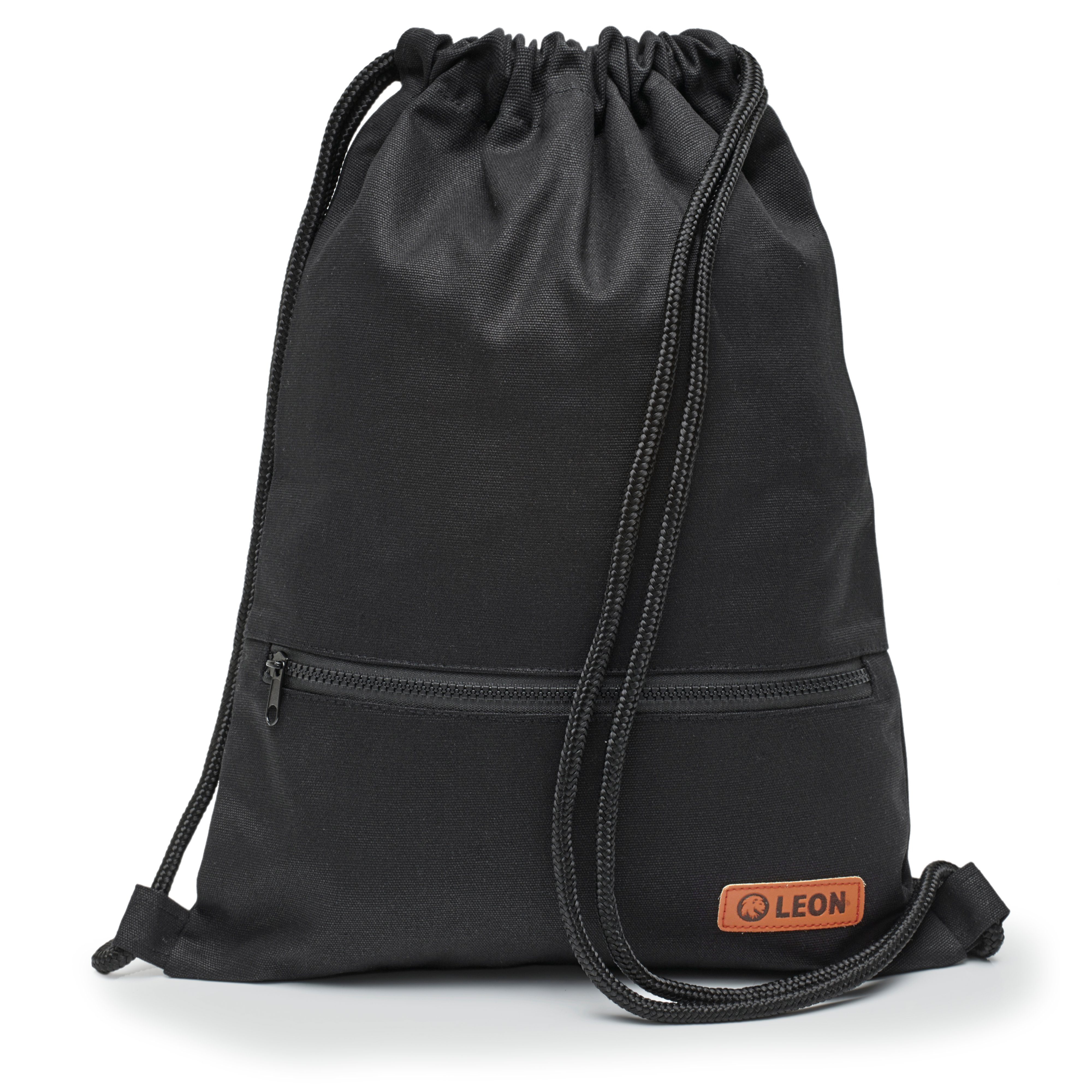 By Bers Turnbeutel Leon By Bers Turnbeutel Beutelrucksack Freizeitrucksack (Tagesrucksack Turnbeutel Beutelrucksack Freizeitrucksack für Strand Sport Festival Freizeit Alltag Einkauf aus Baumwolle Innentasche Schlüsselband)