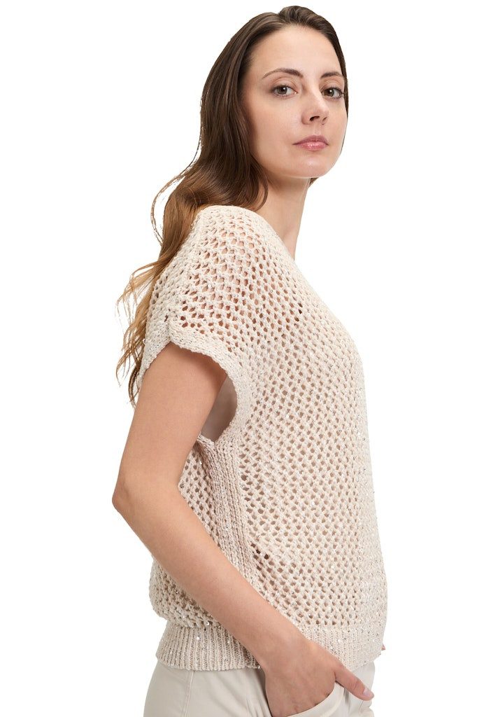 Betty&Co Strandpullover Strickpullover Kurz ohne Arm SOFT NATURE günstig online kaufen