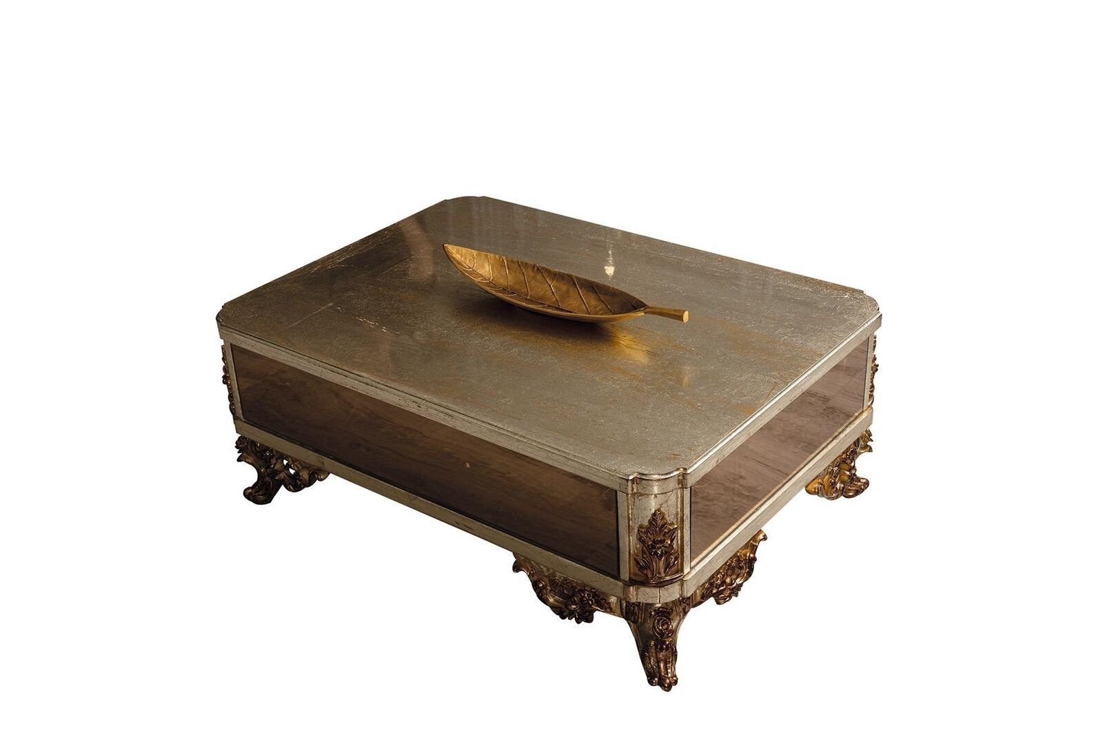 Xlmoebel Couchtisch Eleganter Wohnzimmertisch in Gold mit Barock-Rokoko-Design (Couchtisch, 1-St., Couchtisch), Hergestellt in Europa