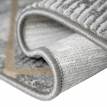 Teppich Teppich modern Wohnzimmerteppich geometrisches Muster Designerteppich in grau, Teppich-Traum, rechteckig, Höhe: 13 mm