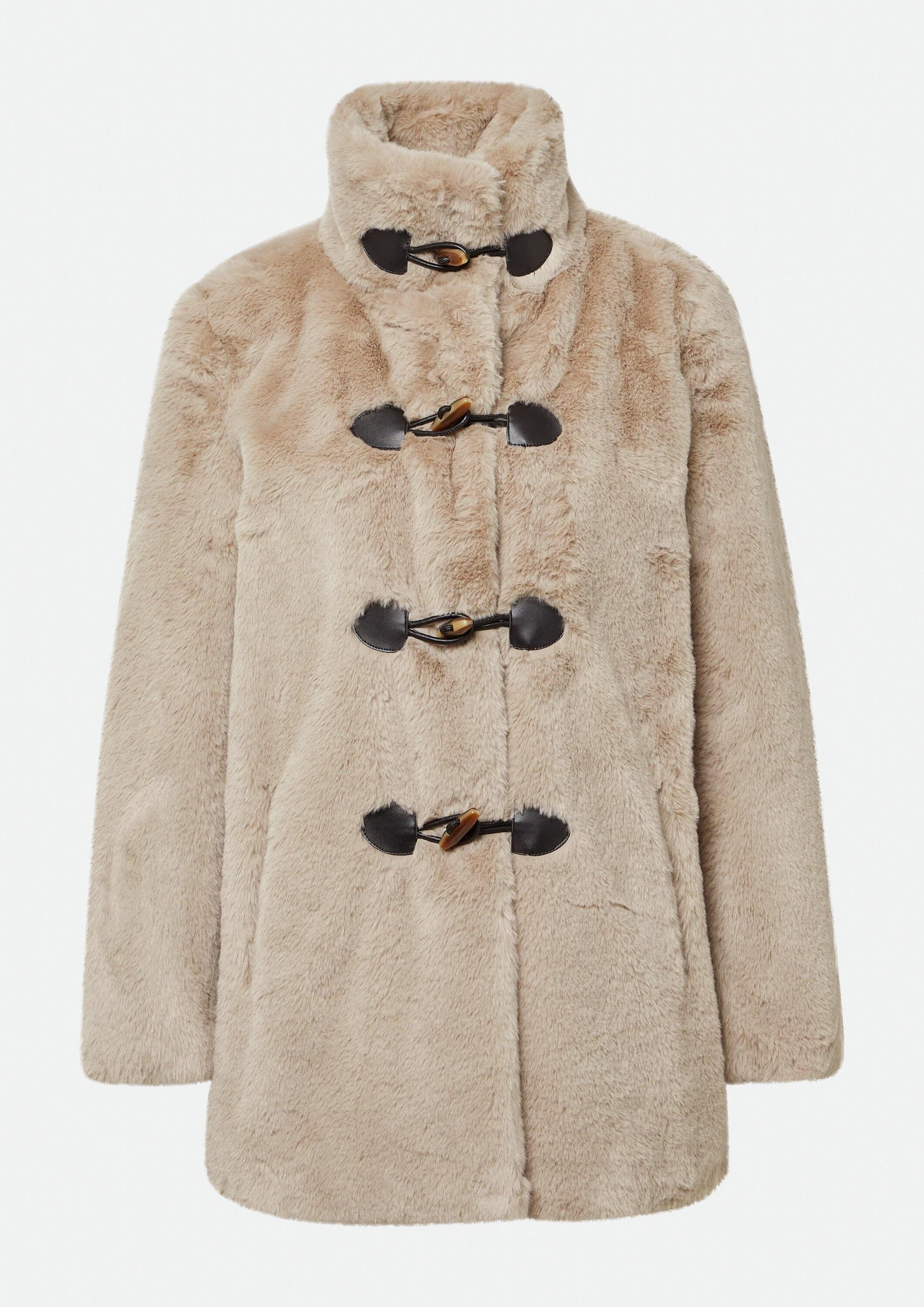 comma Funktionsjacke Outdoor-Jacke Jacke aus Fake Fur mit Duffle-Verschluss