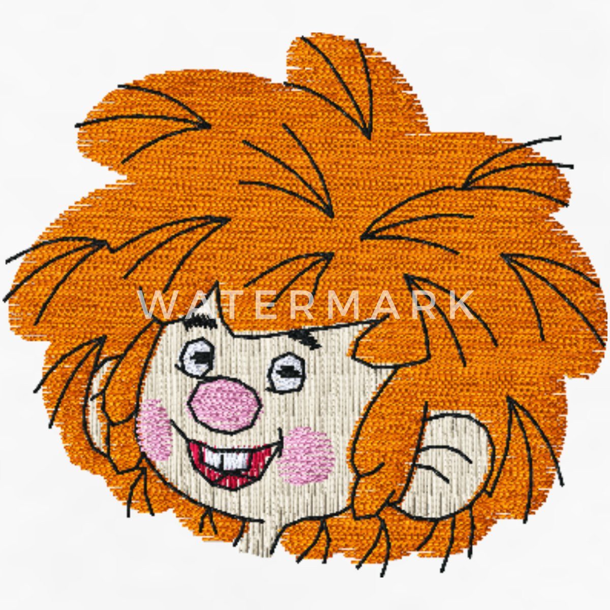 Spreadshirt T-Shirt Pumuckl Stickdesign Premium Langarmshirt Herren (1-tlg)