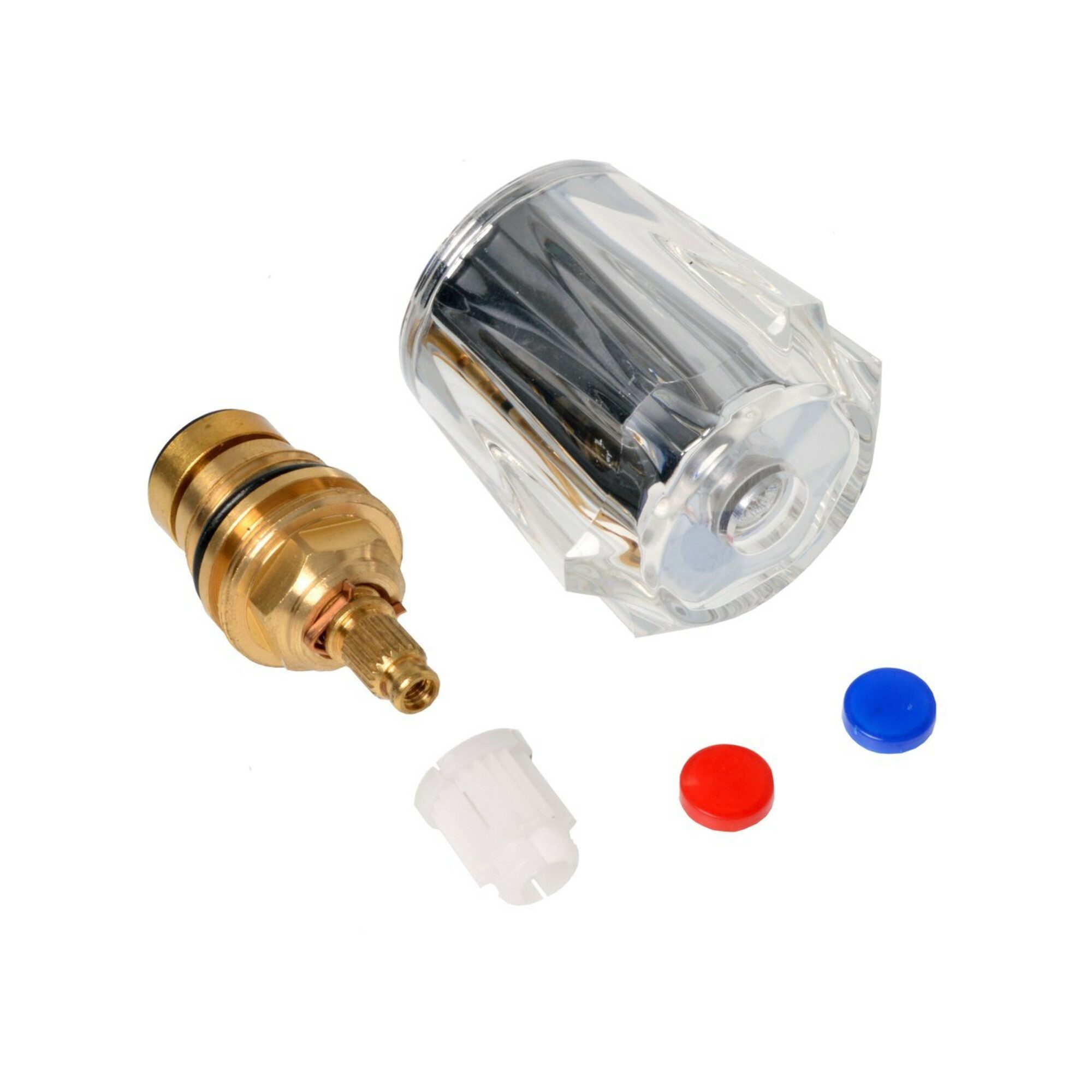 Kirchhoff Rückschlagventil KIRCHHOFF Acrylgriff klar, 1/2", mit Oberteil, Markierung rot