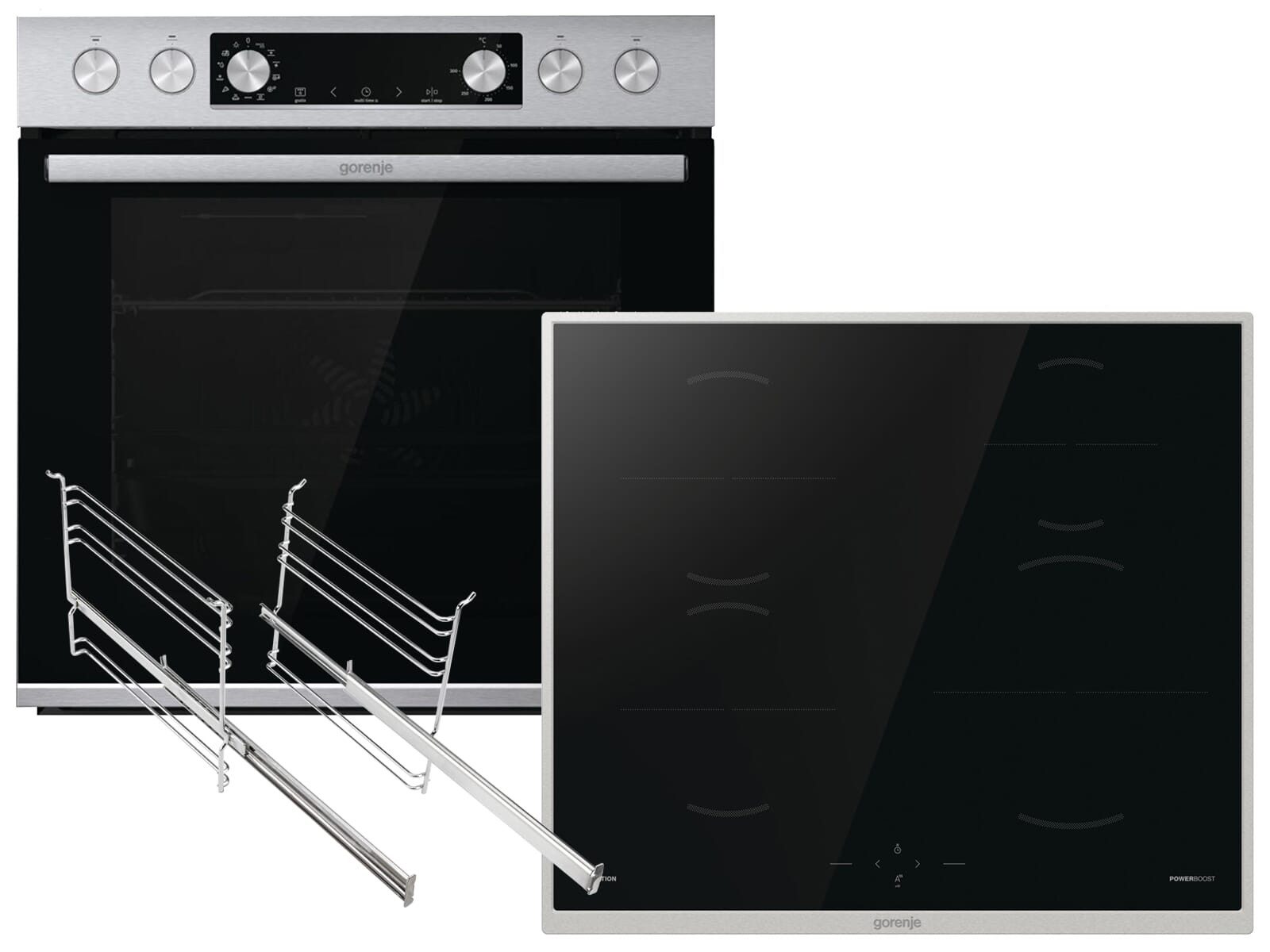 GORENJE Elektro-Herd-Set, Reinigung mit Wasser / Dampf, Timer, TouchControl-Bedienung