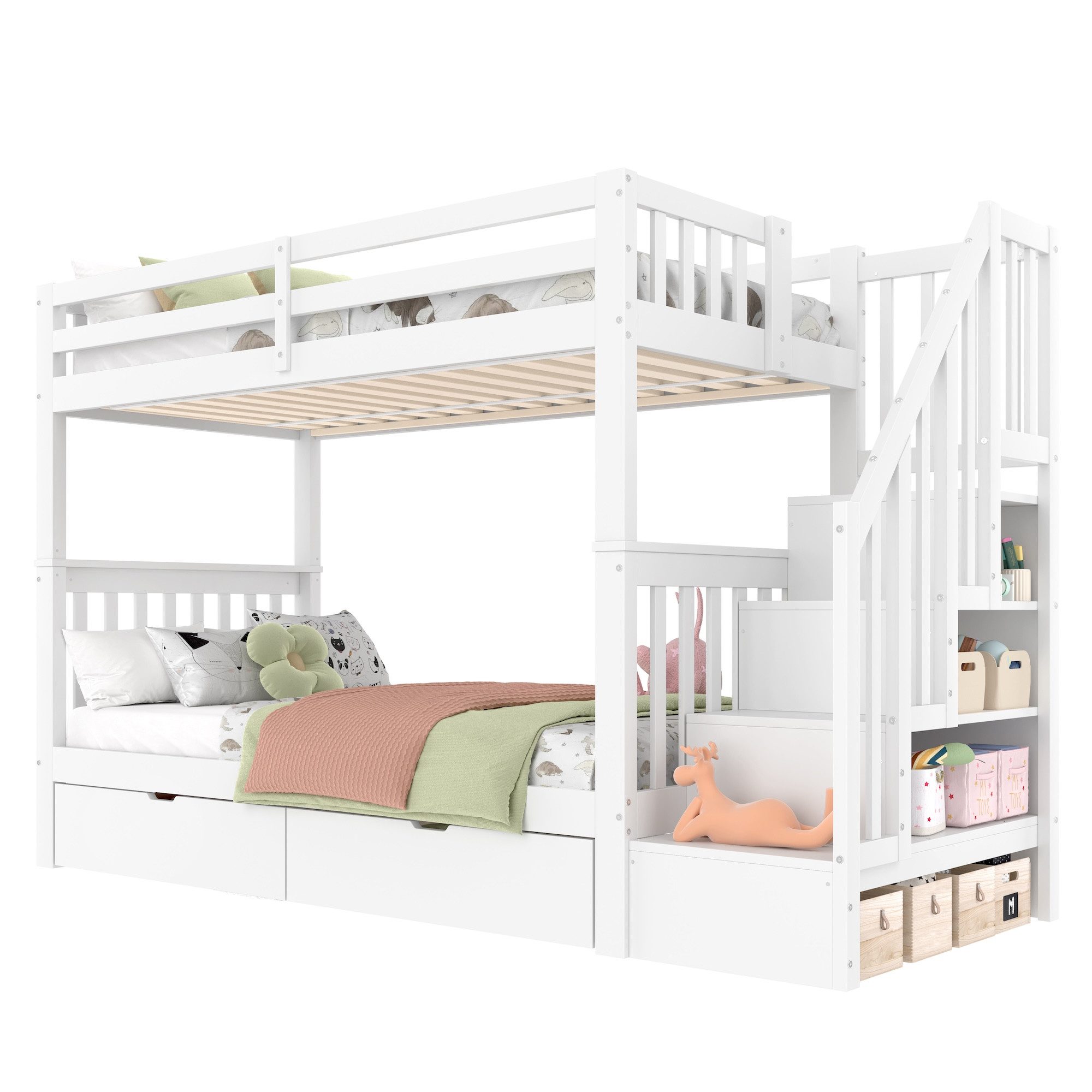 SOFTWEARY Etagenbett mit 2 Liegeflächen, Lattenrost günstig online kaufen