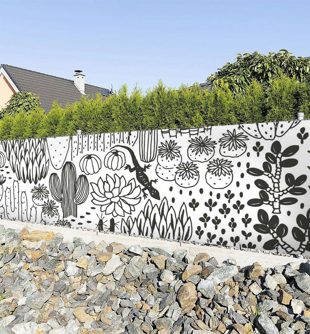 Sichtschutzzaunmatten Zaunbanner Kaktus Landschaft Sichtschutz Garten Zaun