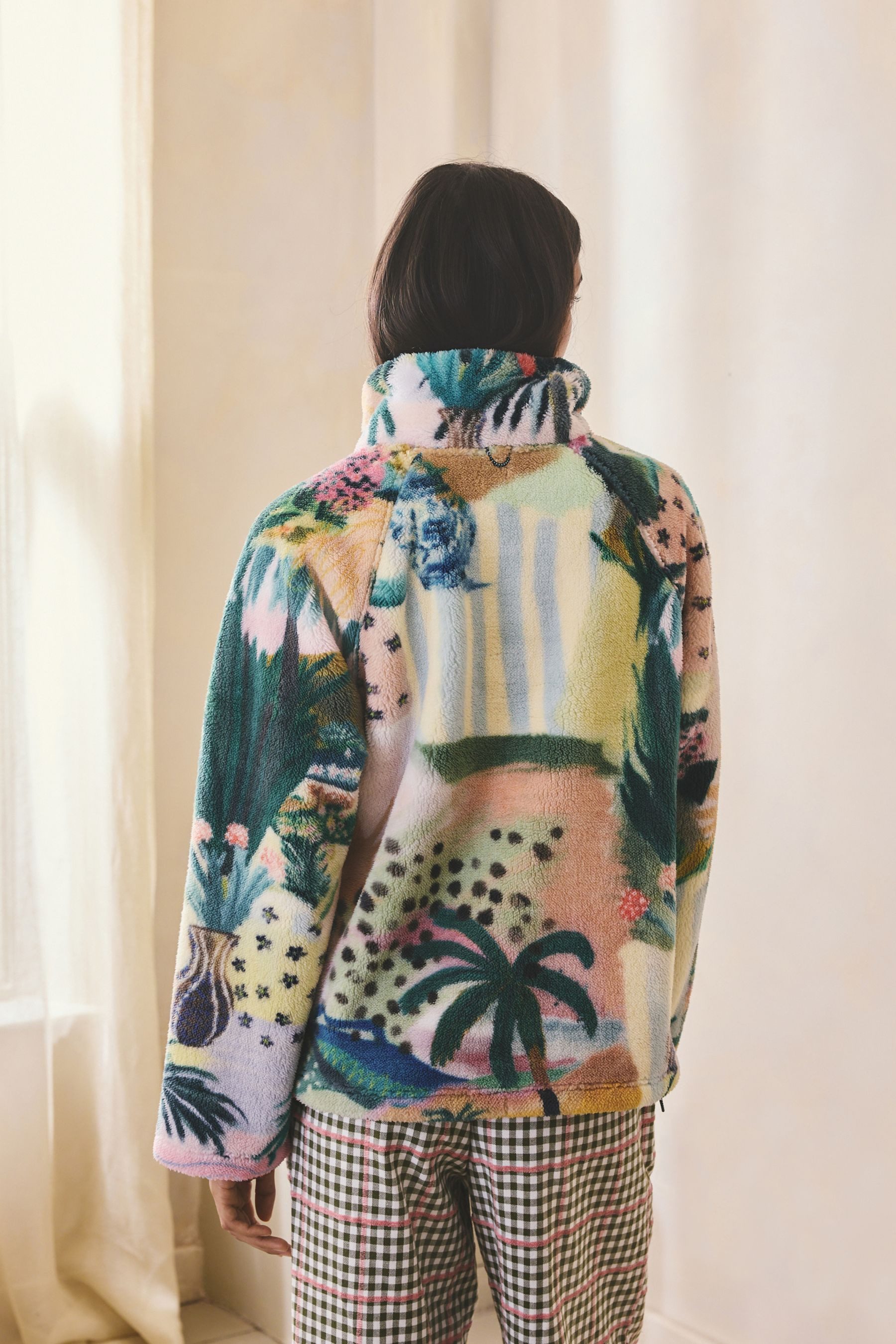 Next Fleecepullover Oberteil aus Borg-Fleece mit Print (1-tlg) günstig online kaufen