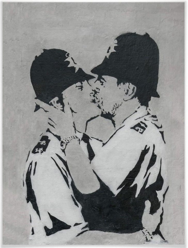 Wall-Art Poster Graffiti Bilder Kissing Policemen, Menschen (1 St), Poster,  Wandbild, Bild, Wandposter | Poster