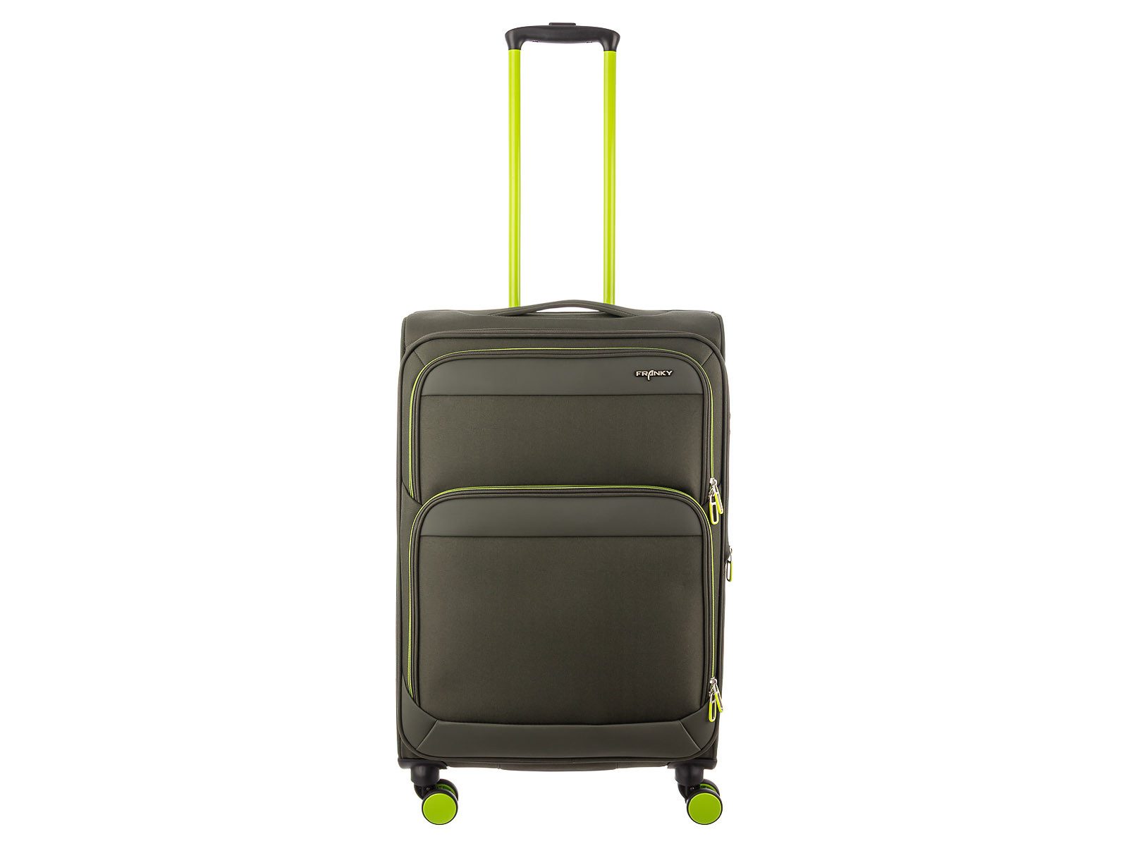 Franky Weichgepäck-Trolley Koffer Gr. M Reisegepäck T27-F Spinner 65er, 4 Doppellenkrollen Rollen, Dehnfalte TSA Schloss