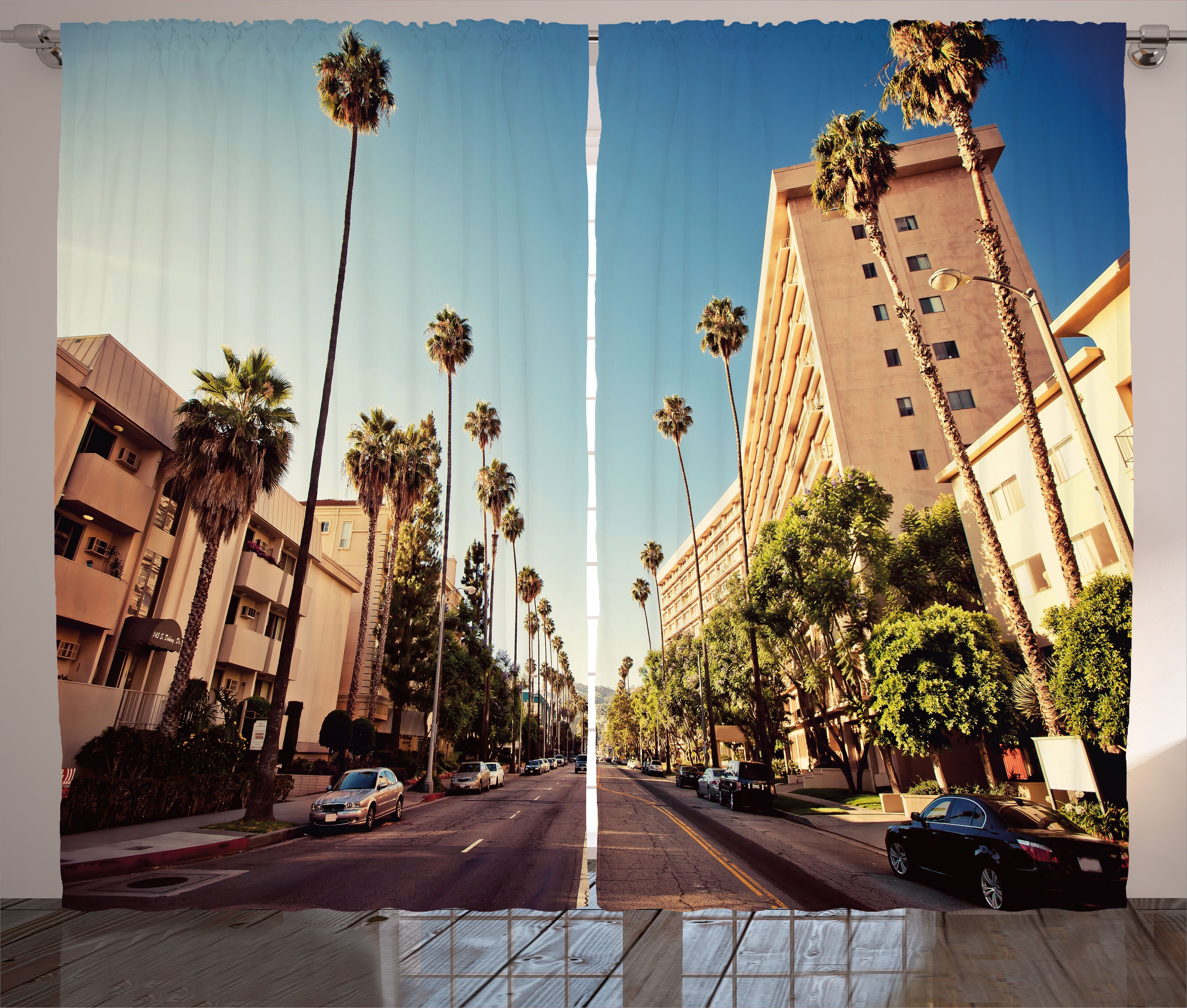 Gardine Schlafzimmer Kräuselband Vorhang mit Schlaufen und Haken, Abakuhaus, Städtisch Beverly Hills Street View