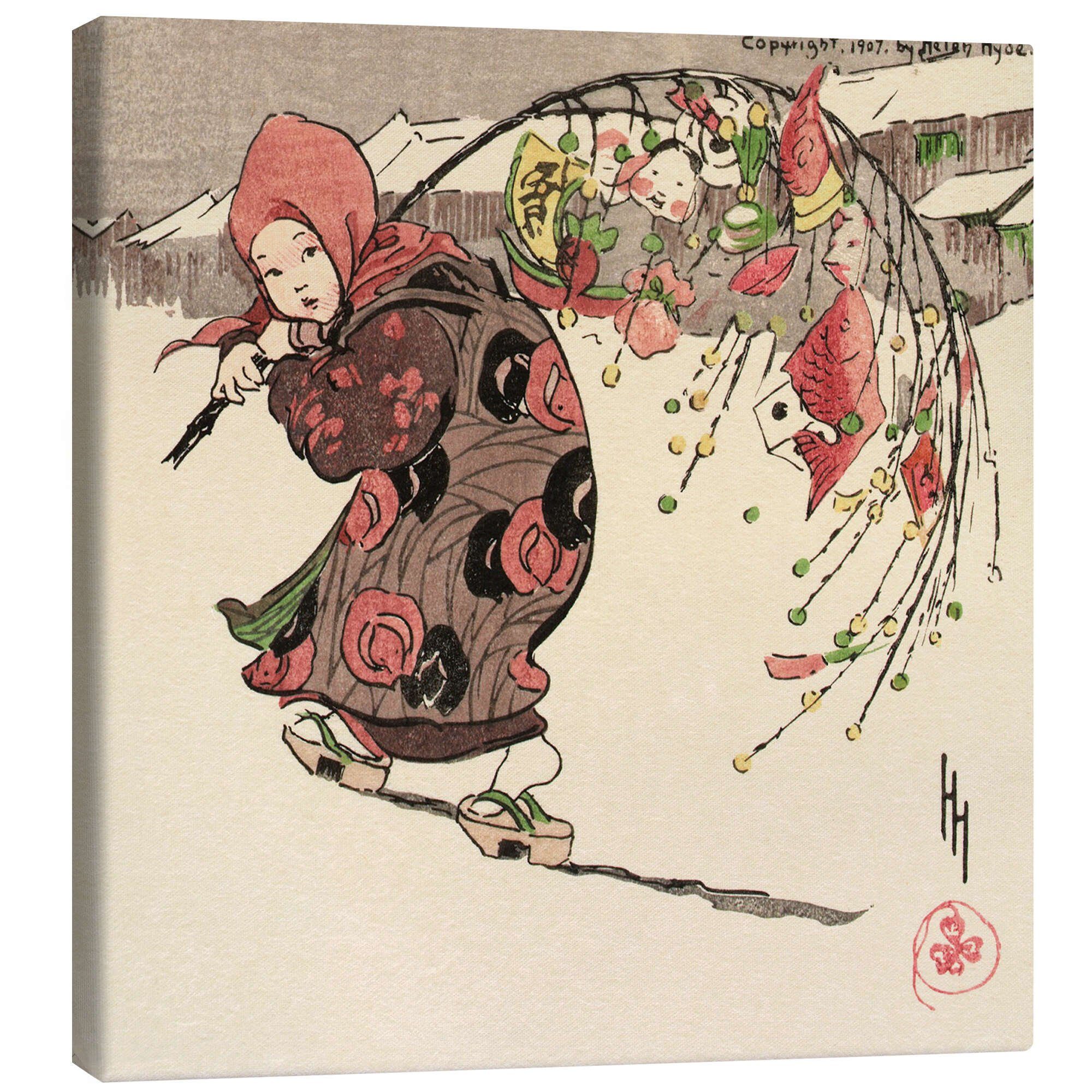 Posterlounge Leinwandbild Helen Hyde, Das gute Glück, Japandi Malerei