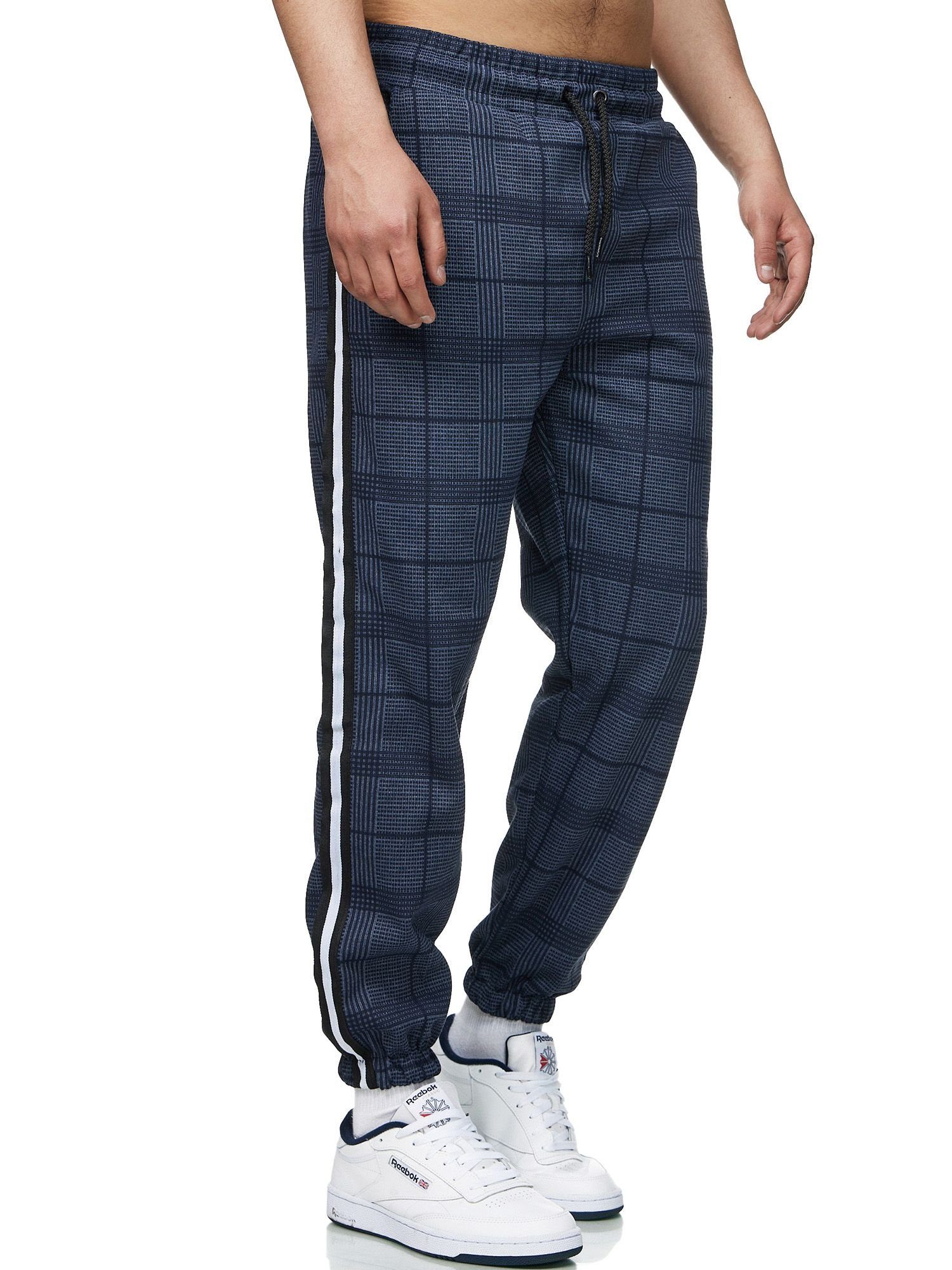 John Kayna Jogginghose Herren Jogginghose Sport hose Männer Trainingshose Stripe Sweatpants (Sporthose Trainingshose Sweatpants, 1-tlg) Fitness Freizeit Casual Navy