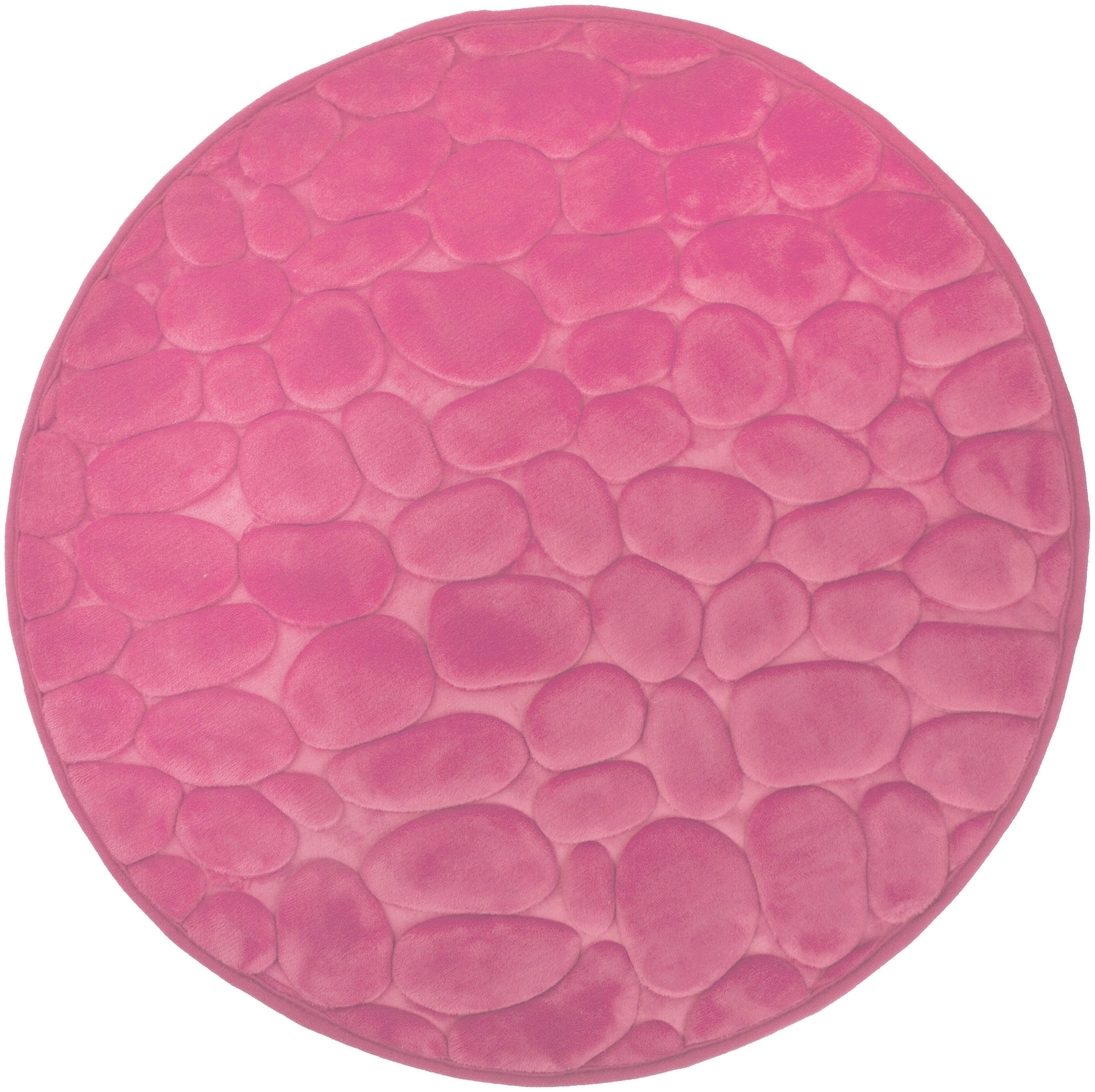 Euroshowers GmbH Badematte Memory-Foam-Badematte Bellarina Rosa Ø60 cm, Memory funktion, Rutschhemmende Beschichtung auf der Unterseite, 100% polyester, memory foam (stoppning), latex SBR, Rund, Memory funktion, Rutschhemmende Beschichtung auf der Unterseite