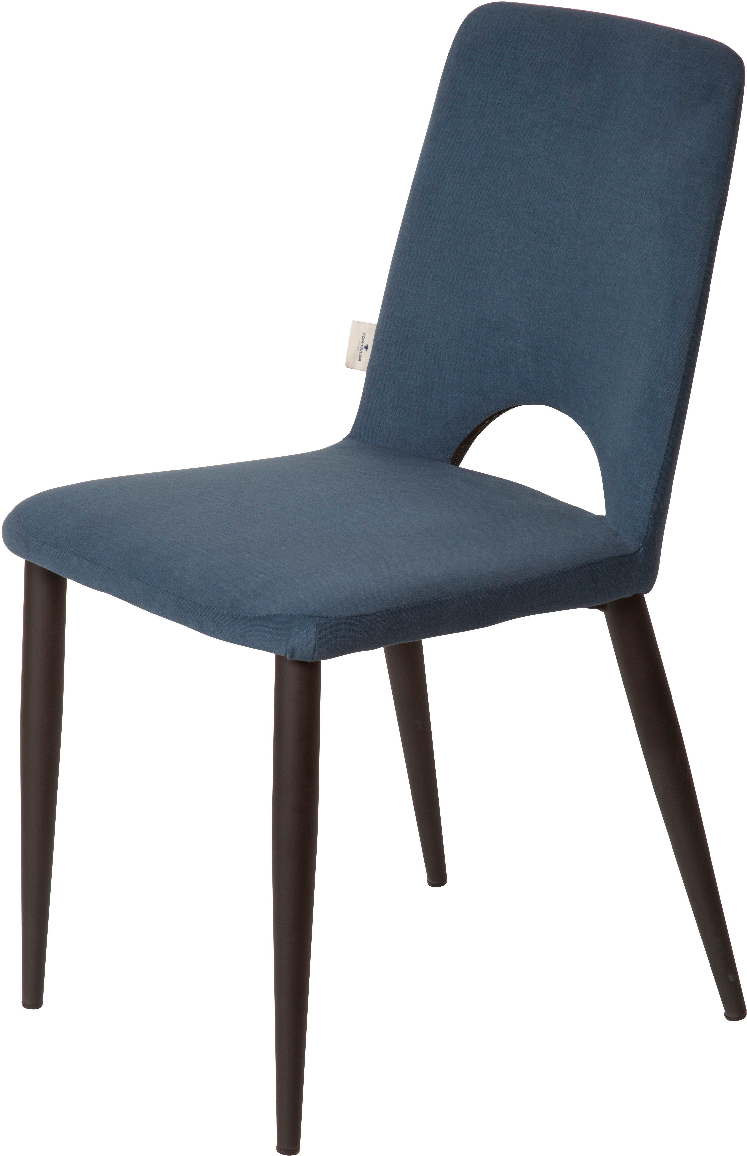 TOM TAILOR HOME Polsterstuhl T-VELVET CHAIR (Set, 2 St), Schicker Essstuhl  mit dunklen Metallbeinen