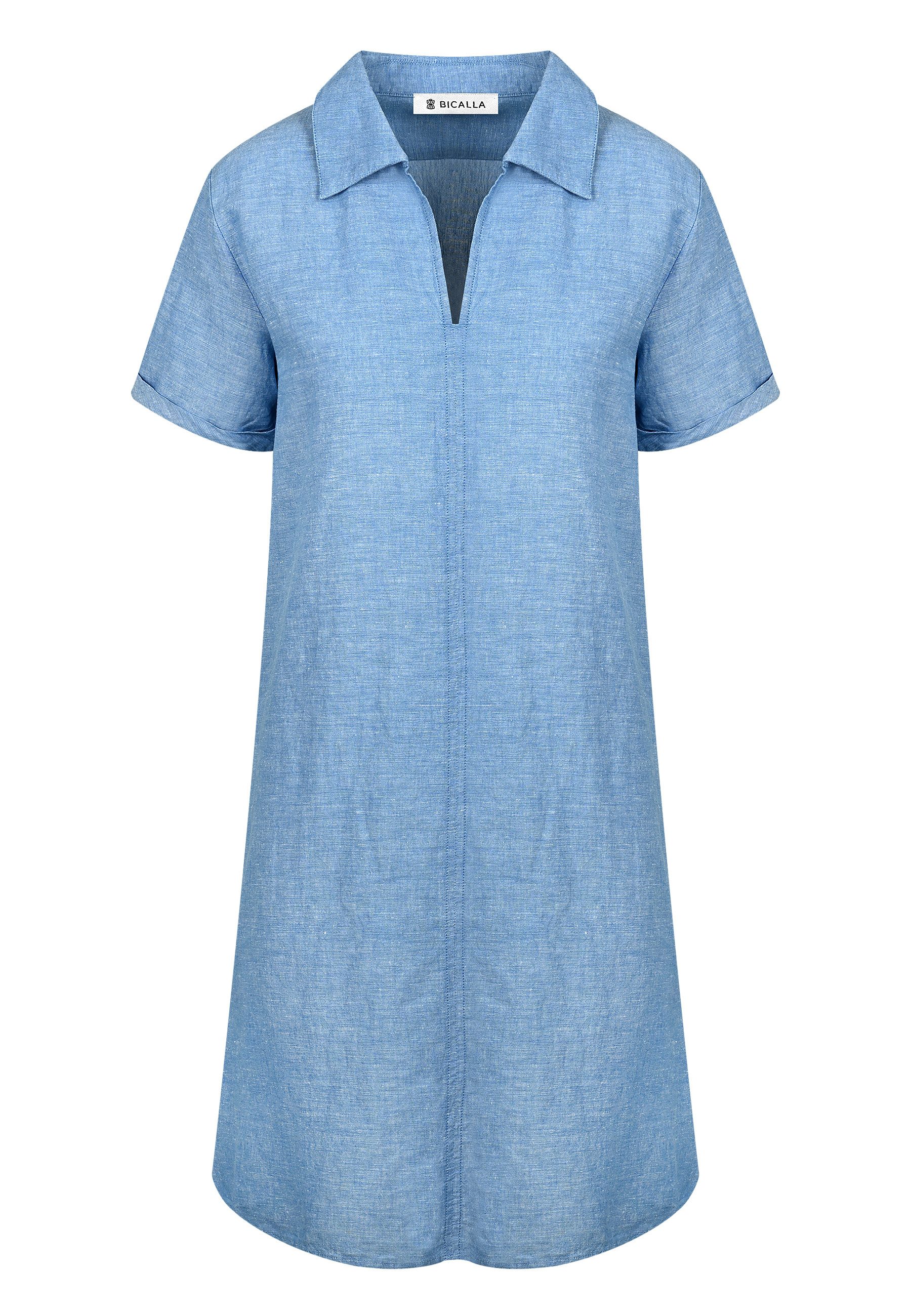 BICALLA Midikleid Dress Linen Cotton - 10/light-denim (1-tlg)