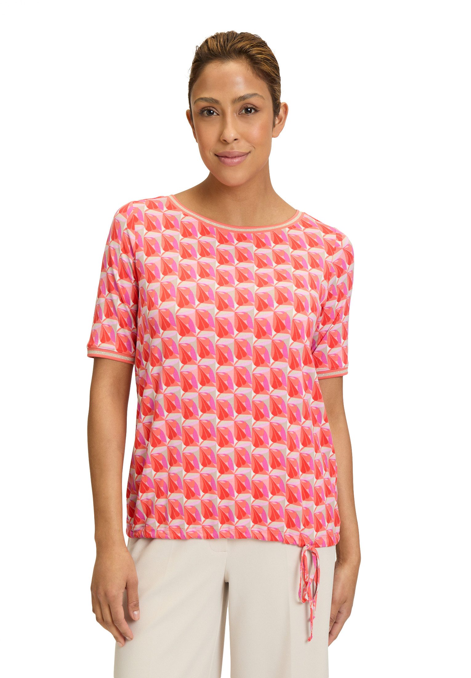 Betty Barclay Kurzarmshirt Damen Casual-Shirt mit Tunnelzug (1-tlg) Rippbün günstig online kaufen