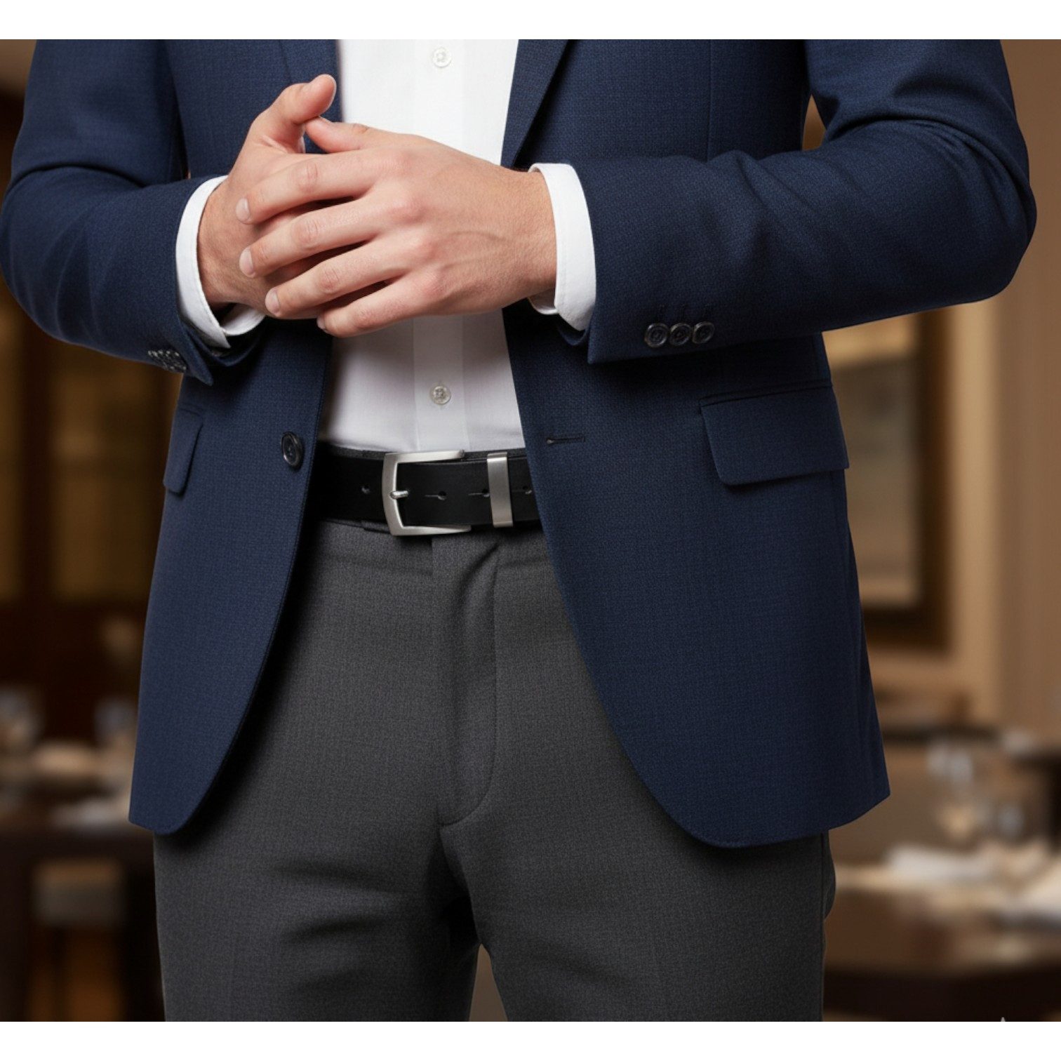 FRONHOFER Hüftgürtel Herren Anilinleder breit (1-St) Edelstahlschnalle, hypoallergen