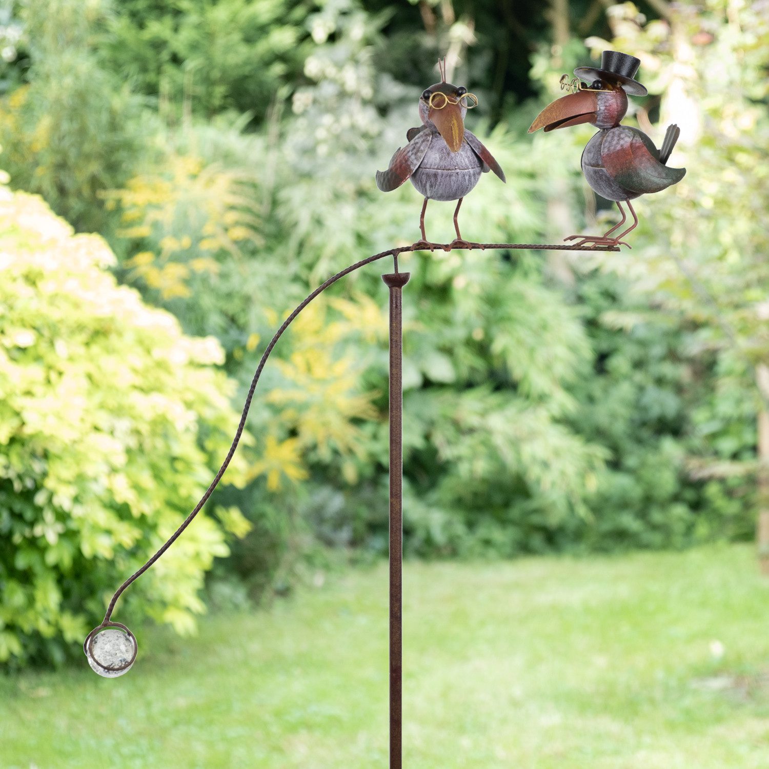 Moritz Gartenstecker Metall-Gartenstecker Vogelpaar mit Brille günstig online kaufen