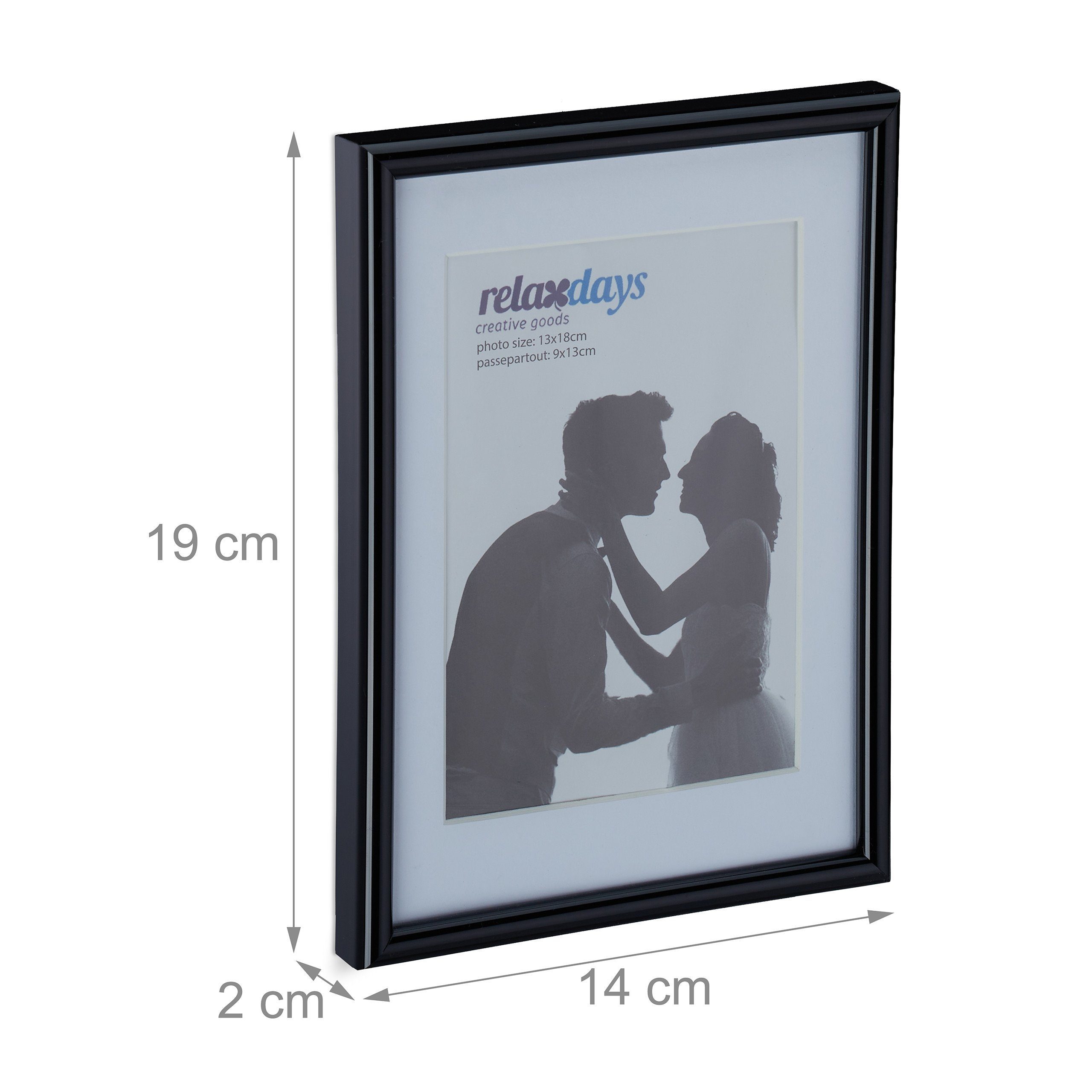 relaxdays Bilderrahmen 10 x Bilderrahmen 13 x 18 cm schwarz, für 10 Bilder (10 St) – Bild 4 von 5