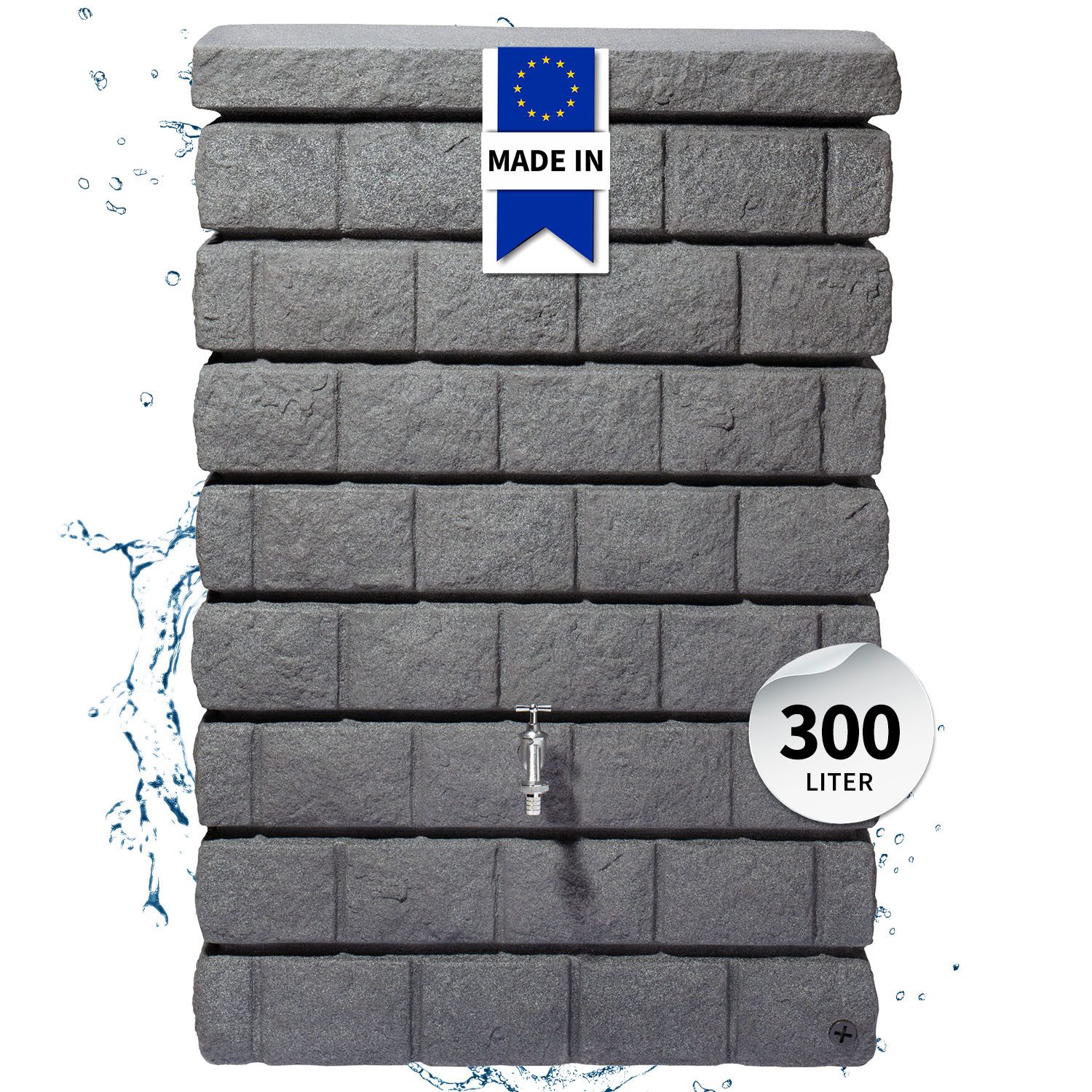 GARANTIA Regentonne ROCKY Junior Wandtank 300 Liter dark granite