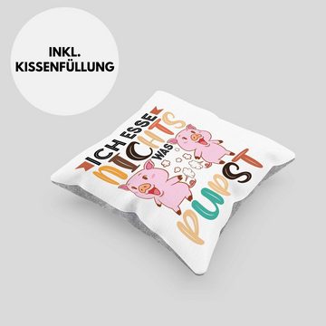 Trendation Dekokissen Trendation - Veganer Kissen Geschenk Ich Esse Nichts Was Pupst Vegan Geschenkidee Lustiger Spruch Vegane Lebensweise Veganerin Spruch Dekokissen mit Füllung 40x40