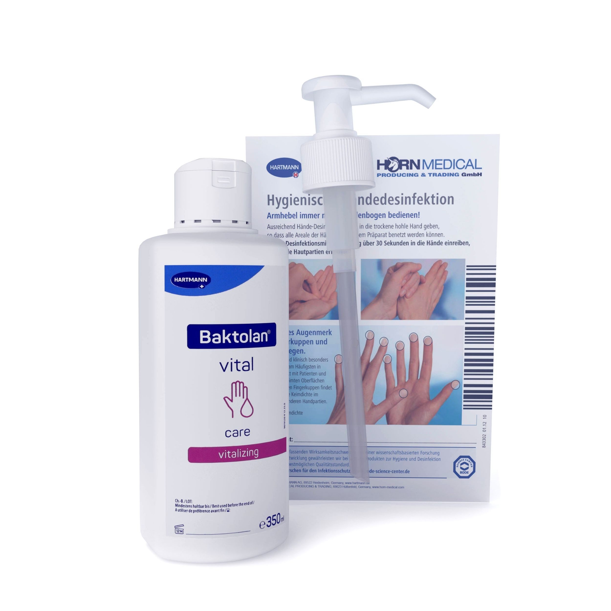 PAUL HARTMANN AG Hautpflegegel Baktolan vital Hydrogel 350ml inkl. Horn Medical Dosierpumpe belebt & fördert die Hautelastizität, 1-tlg., gegen Wundliegen und Durchblutungsstörungen