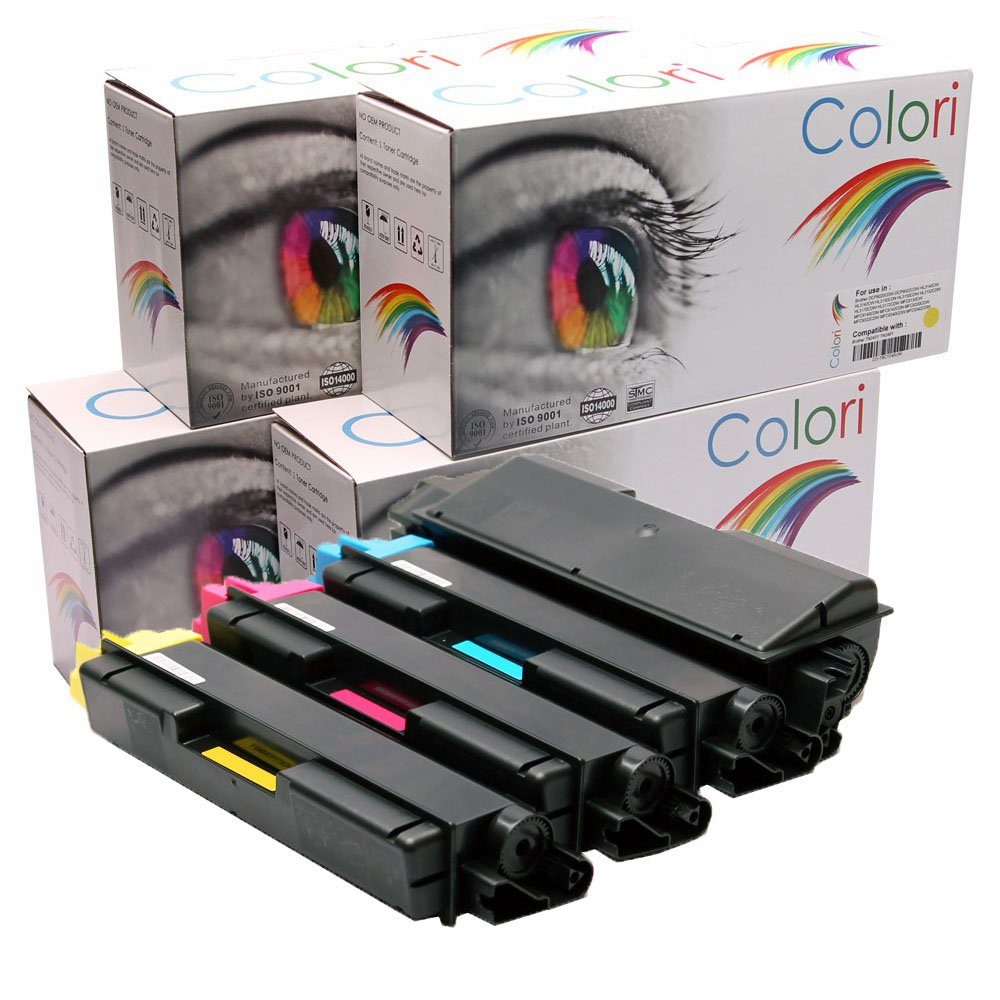 Colori Tonerkartusche, Kompatibles Set 4x Toner für Kyocera TK-580 für Kyocera Ecosys P6021 P6021cdn FS-C5150 FS-C5150DN von Colori