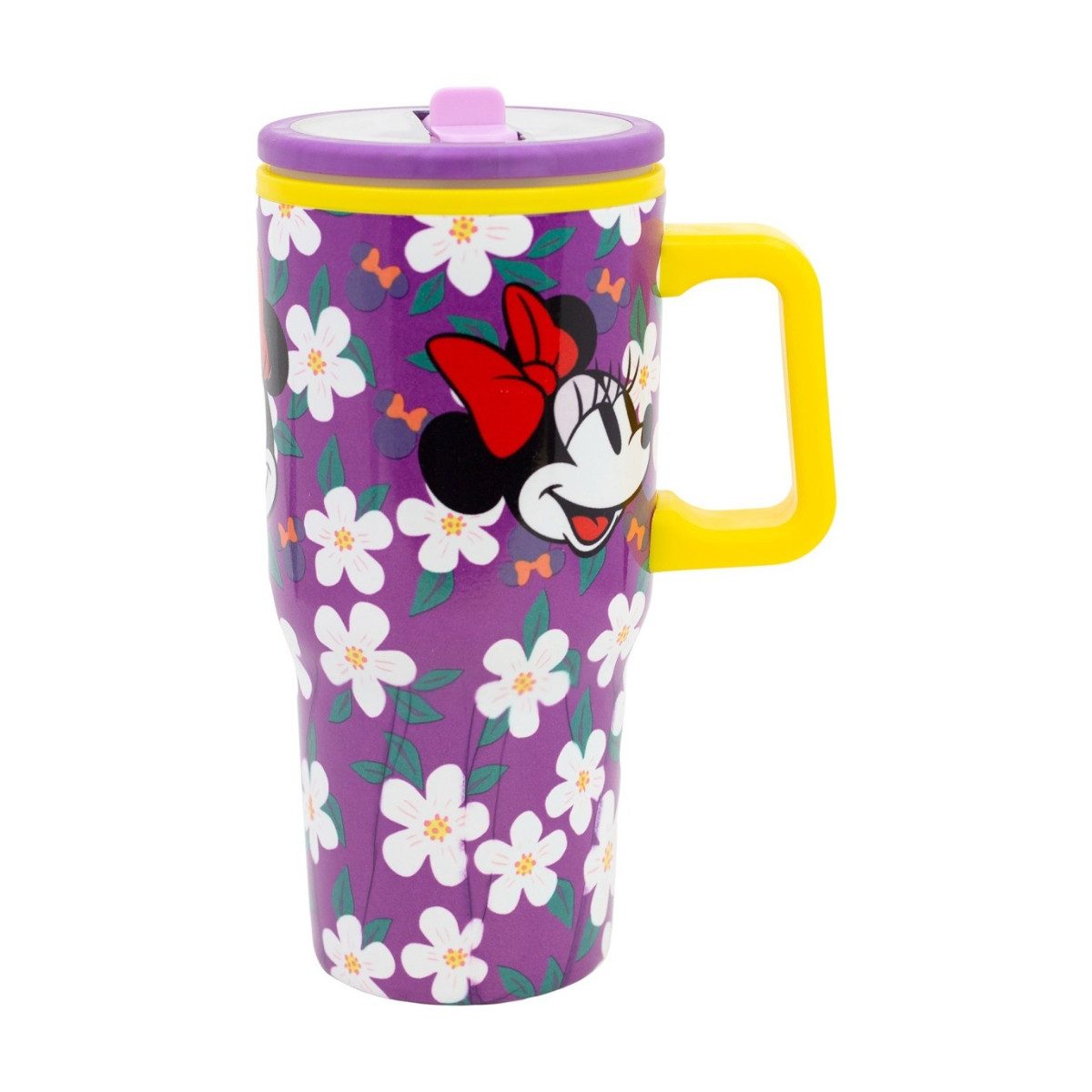 Disney Minnie Mouse Thermobecher - 640 ml Edelstahl doppelwandiger Trinkbecher mit Trinkhalm, 1-tlg., Edelstahl