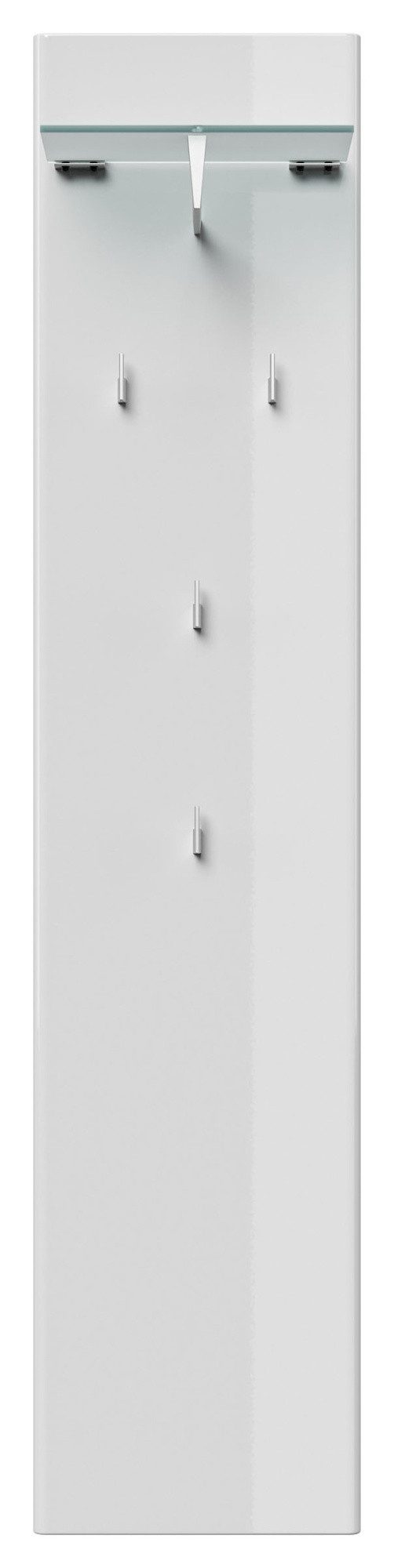 Magnolia Home Garderoben-Set Garderobe Emotion 4 Haken & Hutablage 35x160 cm Weiss Hgl