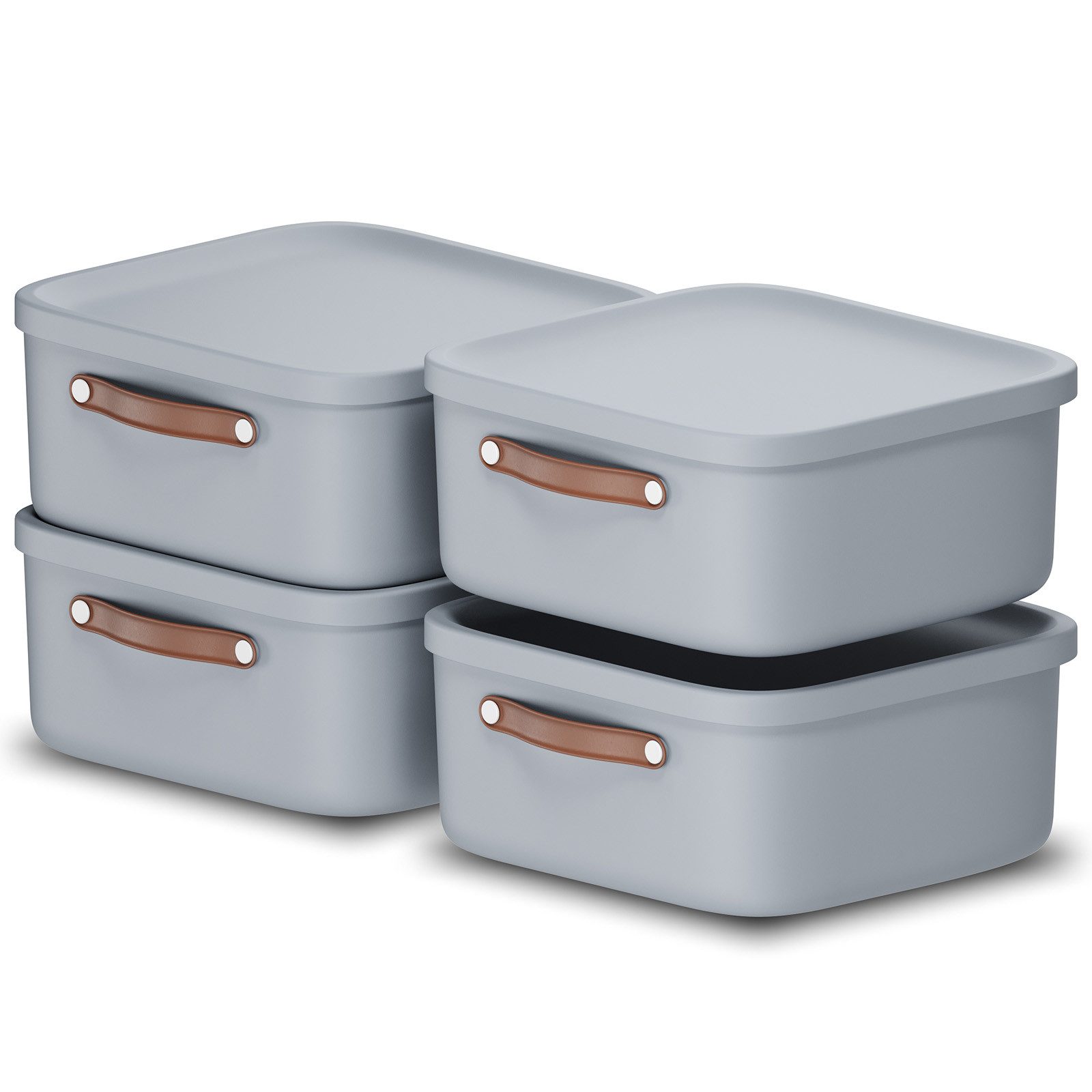 Stapelbox 4er-Set Kiste mit Deckel Maloja 20l