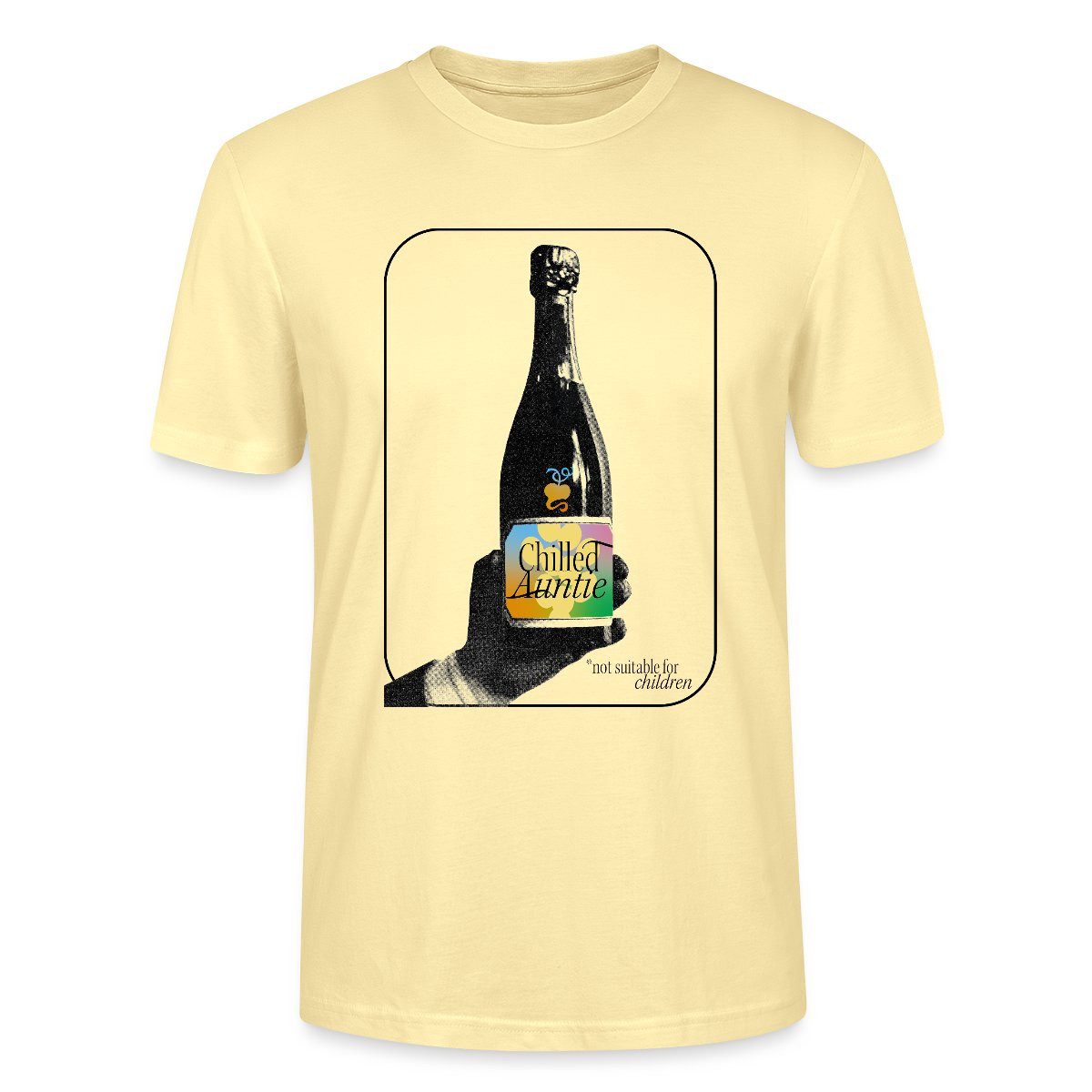 T-Shirt Chilled Auntie Pop-Art Bottle Unisex Bio T-Shirt