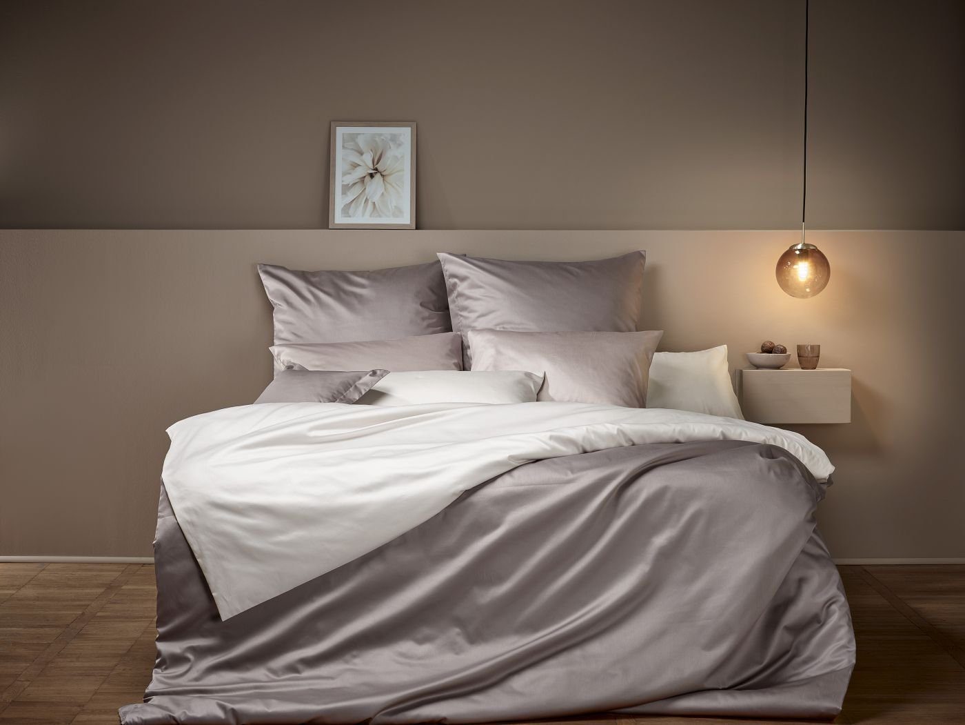Curt Bauer Bettwäsche Uni-Mako-Satin Uni-Mako-Satin nebel günstig online kaufen
