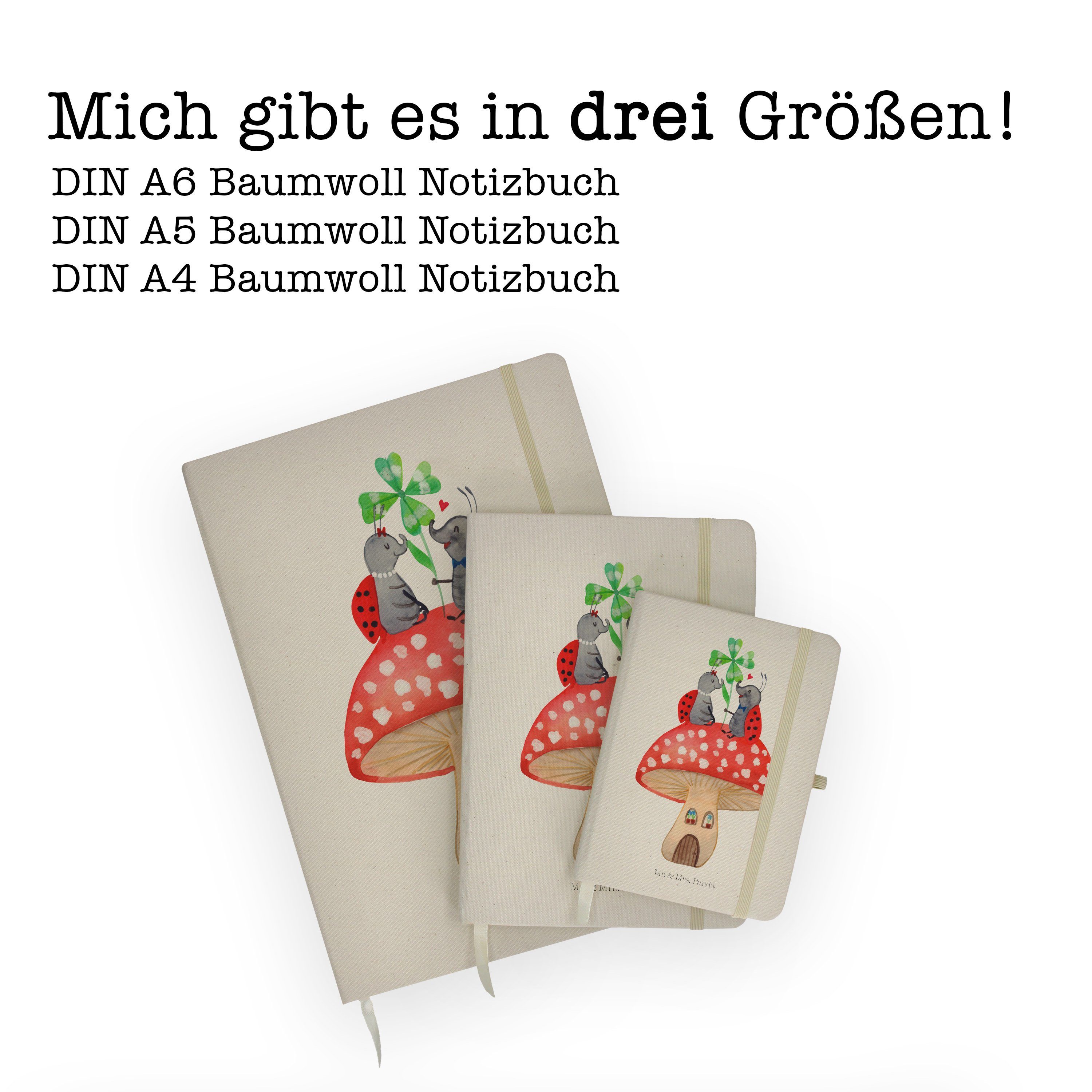Transparent - Notiz zuhause, Paar Mr. & Fliegenpilz Mrs. Marienkäfer Geschenk, Panda Notizbuch -
