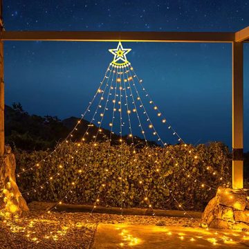 GelldG LED Solarleuchte Dimmbar Weihnachtsbaum Lichterkette Außen für Tannenbaum, Party
