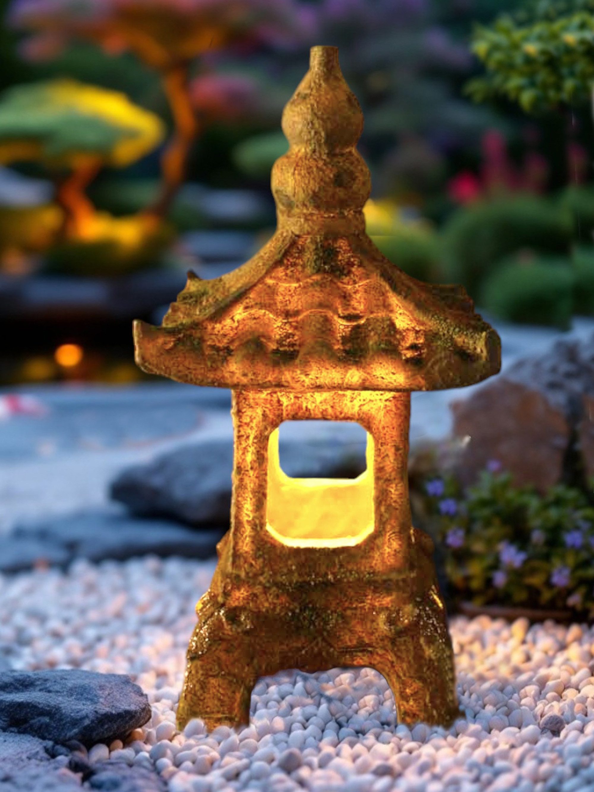 Arnusa LED Solarleuchte Pagode Laterne Solarlampe Japanische Laterne, Tages günstig online kaufen