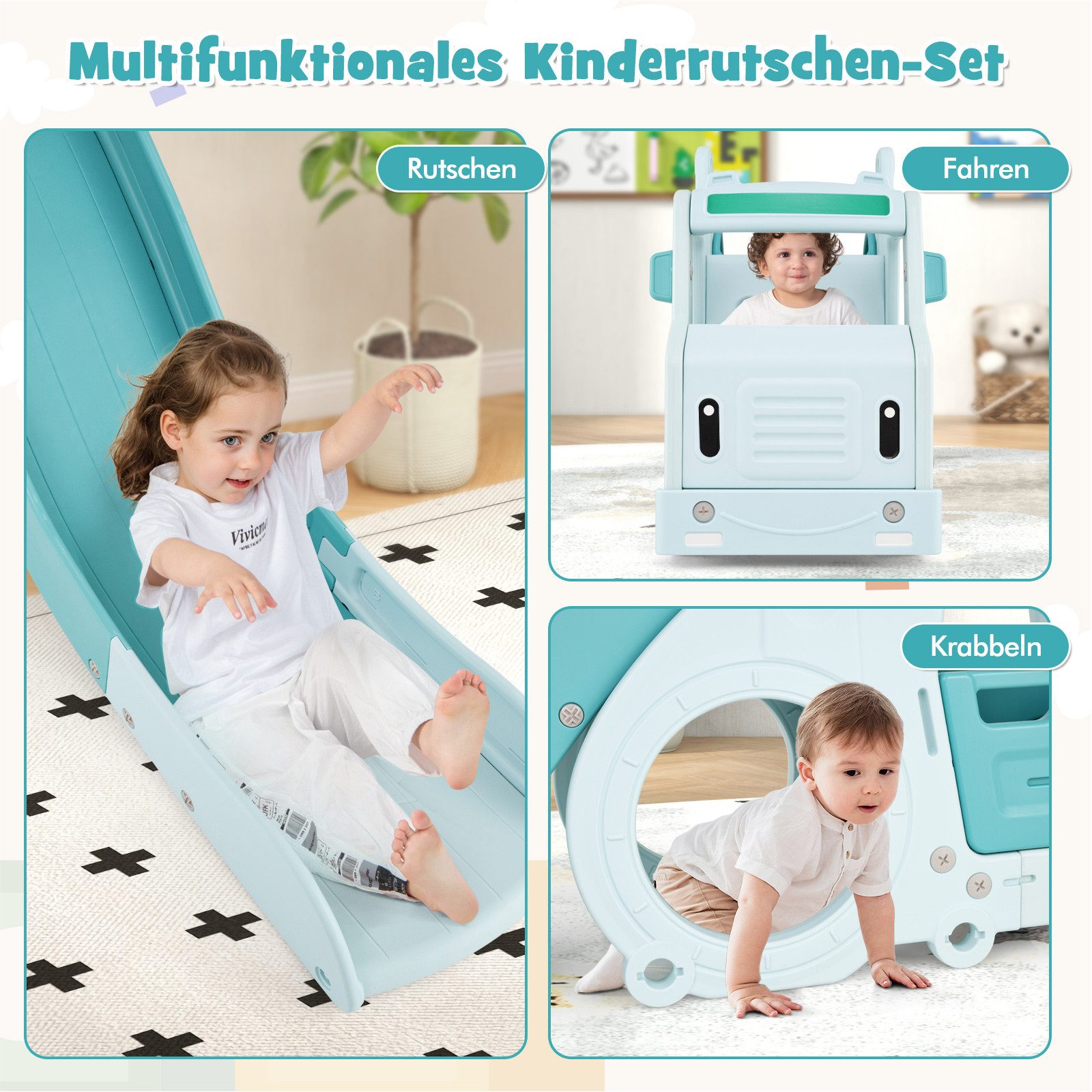COSTWAY Rutsche, 3 in 1 Kinderrutsche günstig online kaufen