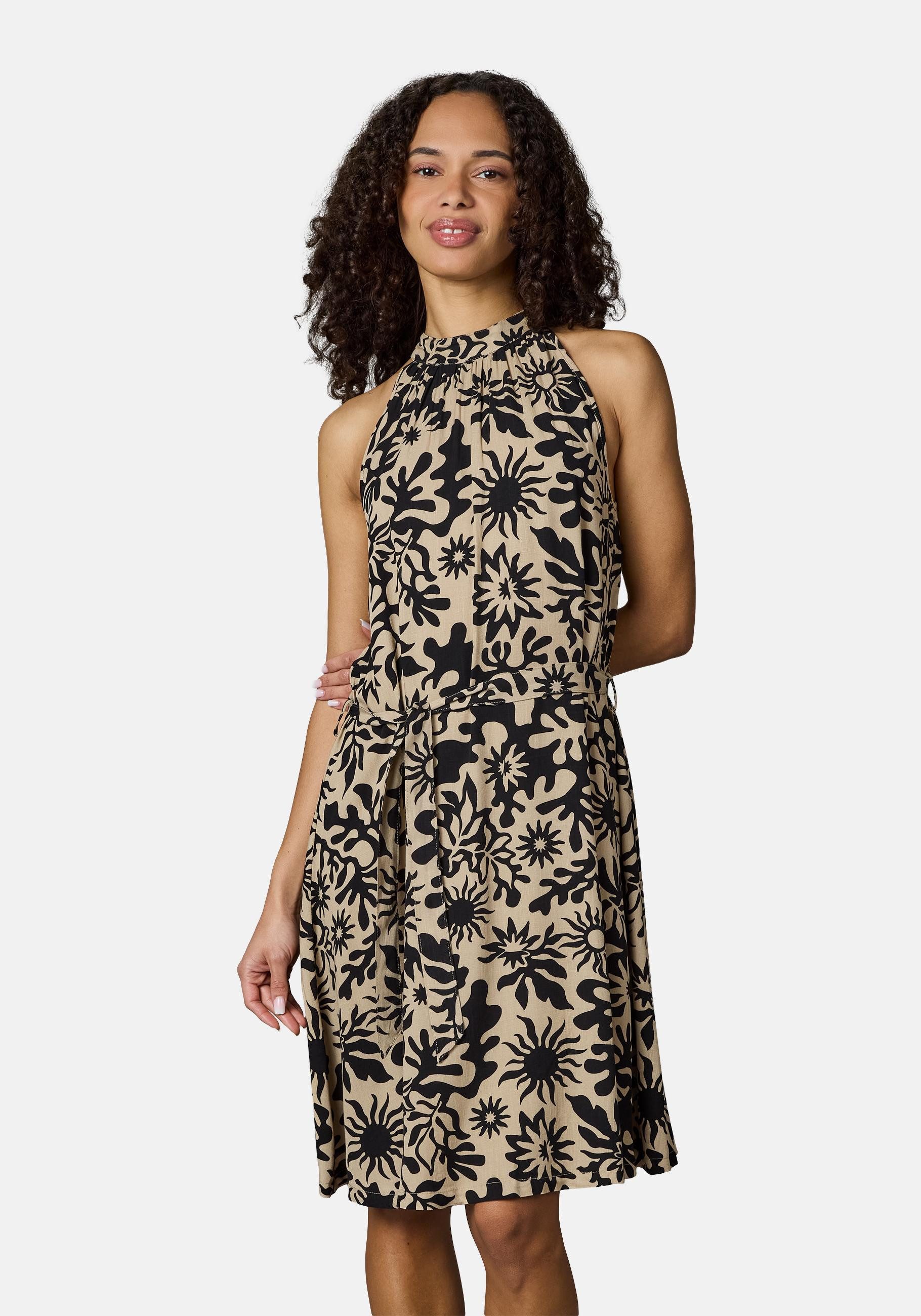 Ragwear A-Linien-Kleid Angylee Print YOUMODO Leichtes Sommerkleid mit Bindegürtel