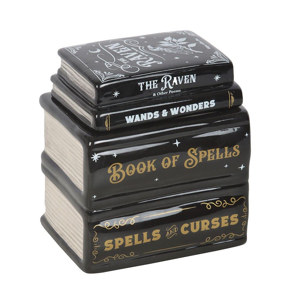 Something Different Duftlampe Gothic Duftlampe Teelichthalter "Dark Raven" schwarz "Book of Spells"