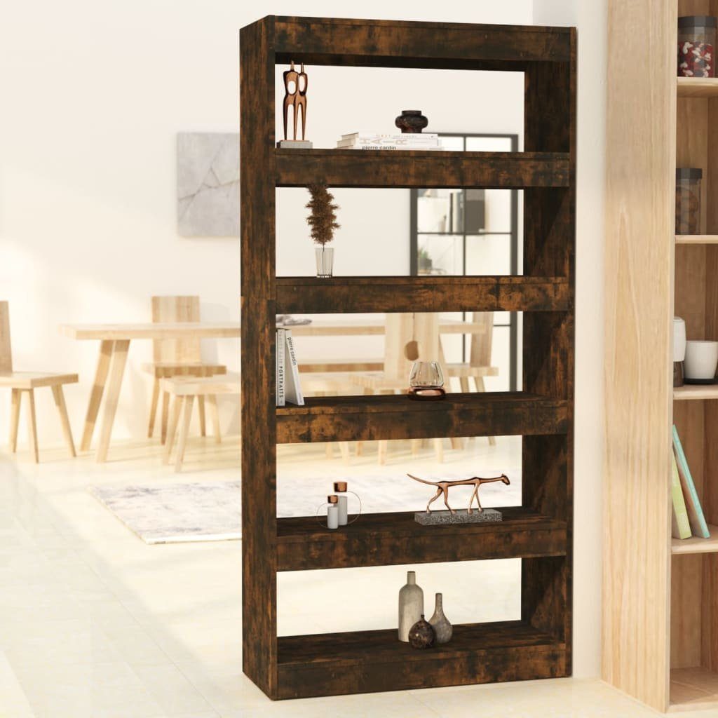 furnicato Bücherregal Bücherregal/Raumteiler Räuchereiche 80x30x166 cm Holzwerkstoff
