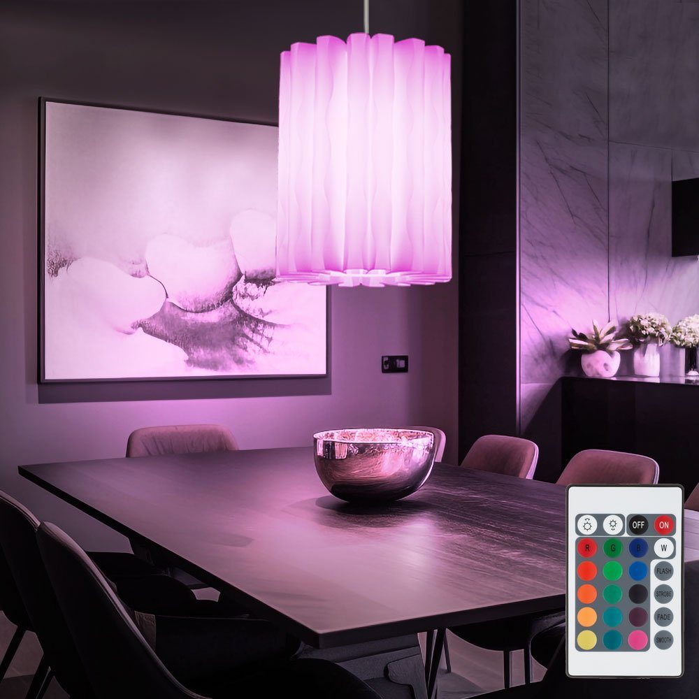 etc-shop LED Leuchtmittel Fernbedienung Set Pendel Farbwechsel, Farbwechsel Leuchte inklusive, Design Warmweiß, im Dimmer Hänge Pendelleuchte