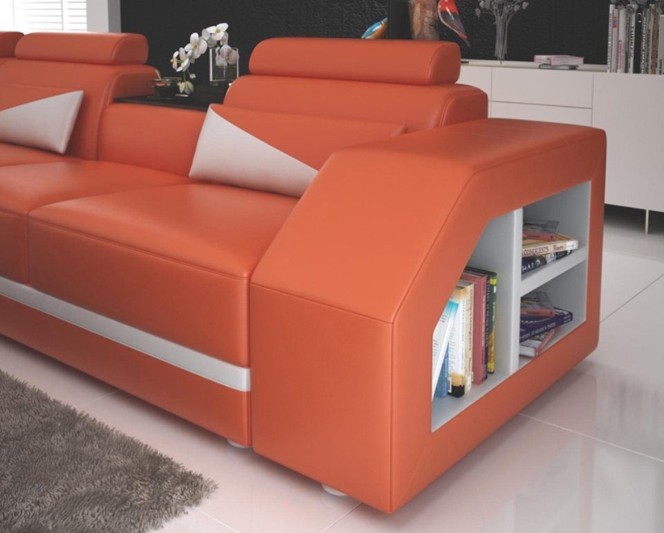 Ecksofa Garnitur Couch Sofa JVmoebel Wohnlandschaft Ledersofa Sessel Design Ecksofa, +