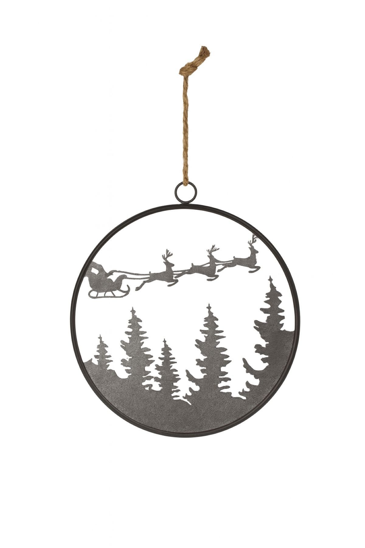 RIFFELMACHER & WEINBERGER Christbaumschmuck Dekoring Rentierschlitten über Landschaft, 30 cm