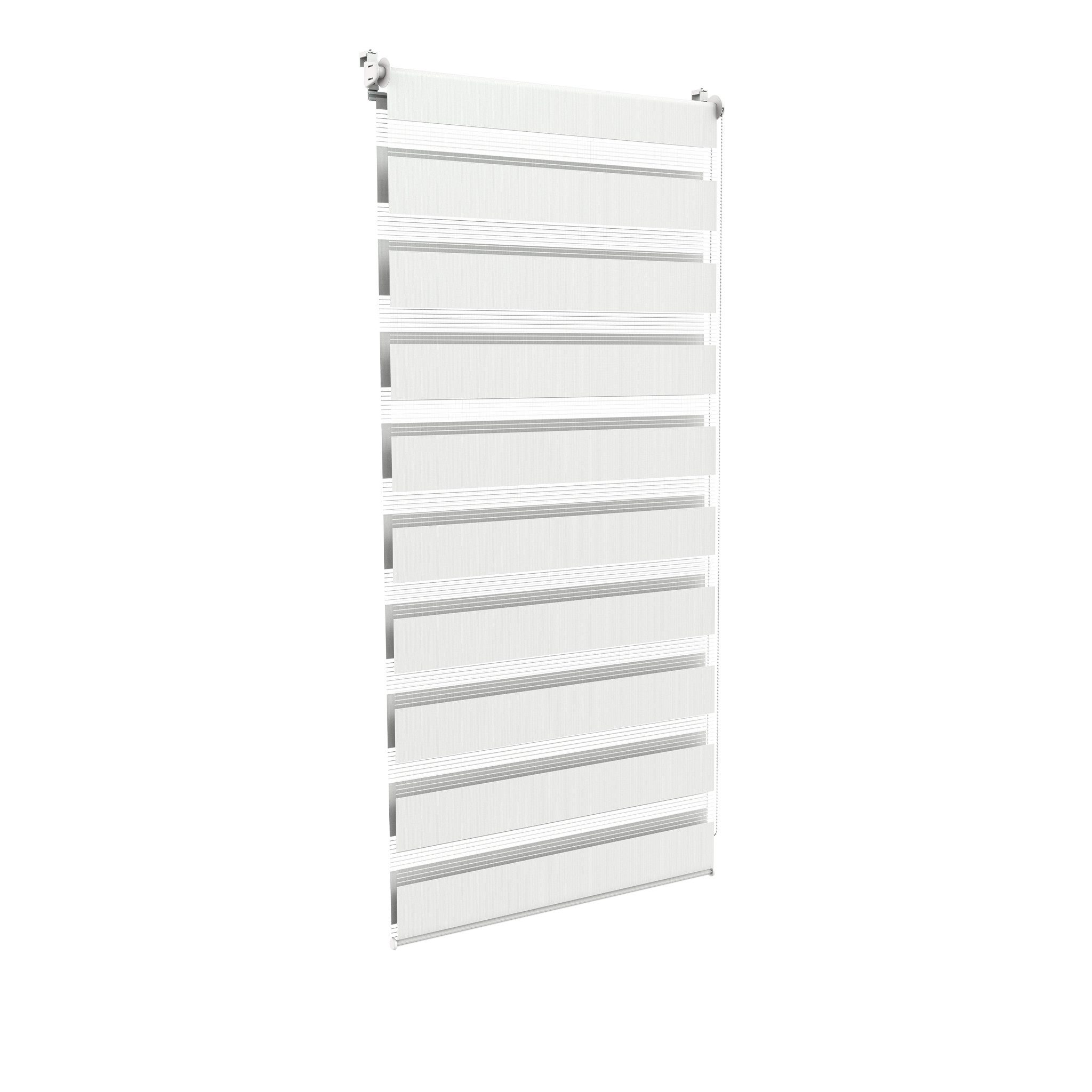 Doppelrollo Rollo ohne Bohren klemmfix Zebrarollo Klemmrollos, FIVMEN, Klemmfix, Zebrarollo Rollos ür Wohnzimmer Küche Büro lichtdurchlässig, Weiß