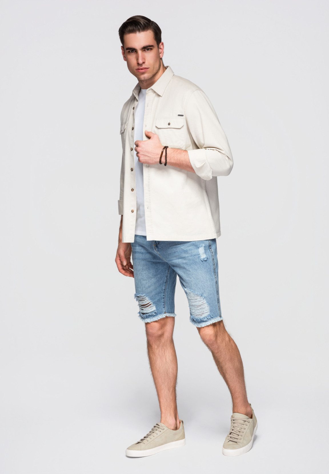 OMBRE Jeansshorts Denim-Shorts für Männer mit Rissen und Löchern
