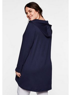 Sheego Longshirt Große Größen mit Kängurutasche, im Vokuhila-Schnitt