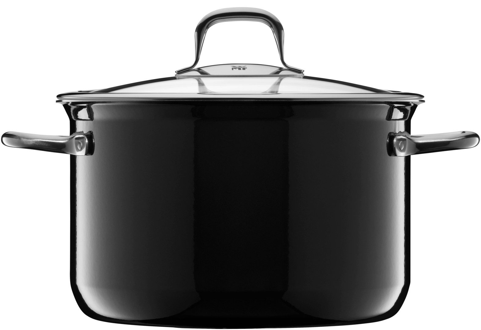WMF Fleischtopf Fusiontec Compact Kochtopf mit Glasdeckel, 24 cm, Black, Fusiontec (1x Fleischtopf mit Deckel 24 cm (Volumen 5,9l, Höhe 15,7 cm) - optimal für Herdplatten mit Ø 22 cm, 1-tlg., 1x Fleischtopf mit Deckel 24 cm - optimal für Herdplatten mit Ø 22 cm), Made in Germany
