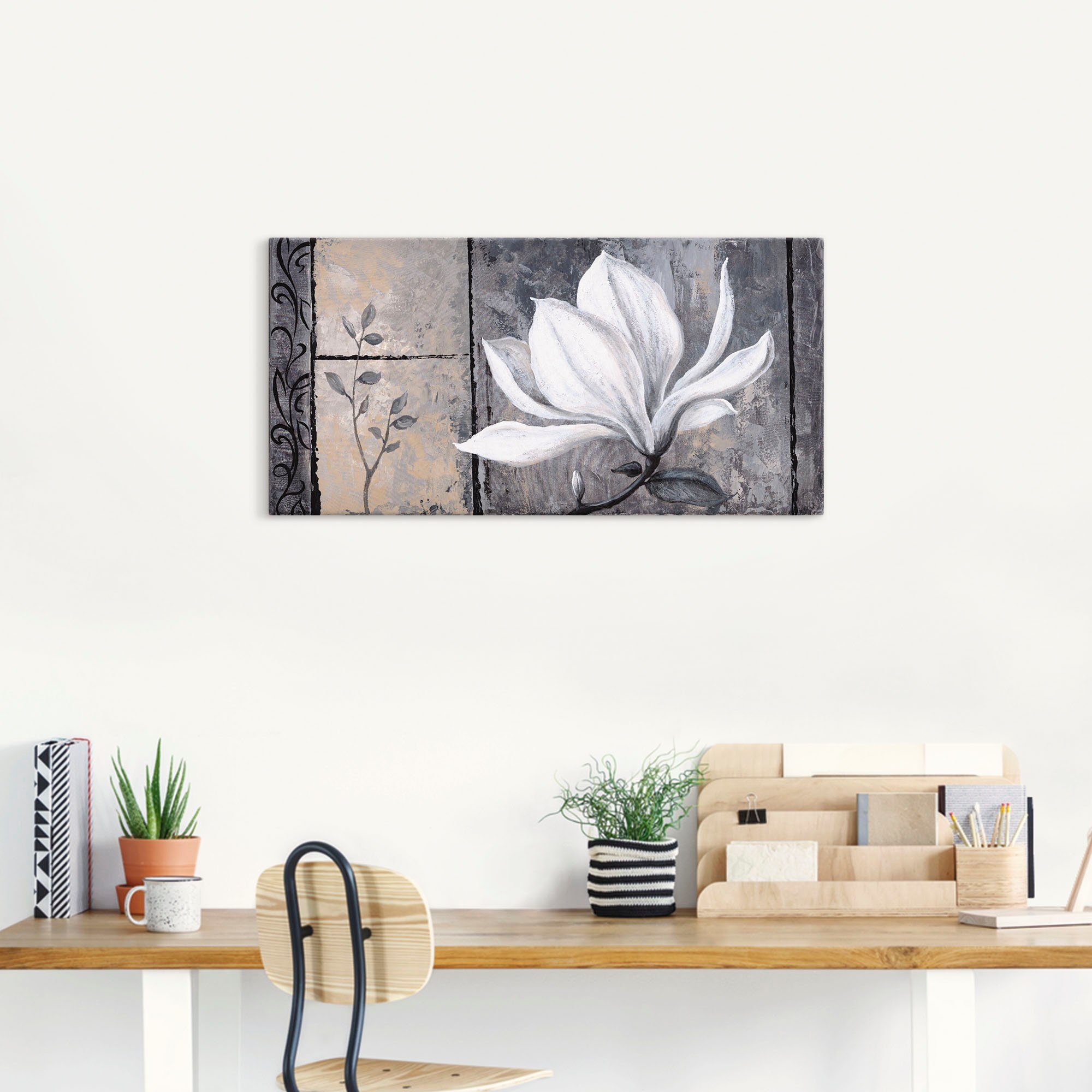 Artland Leinwandbild Klassische Magnolie, Blumen (1 St), auf Holzrahmen gespannt