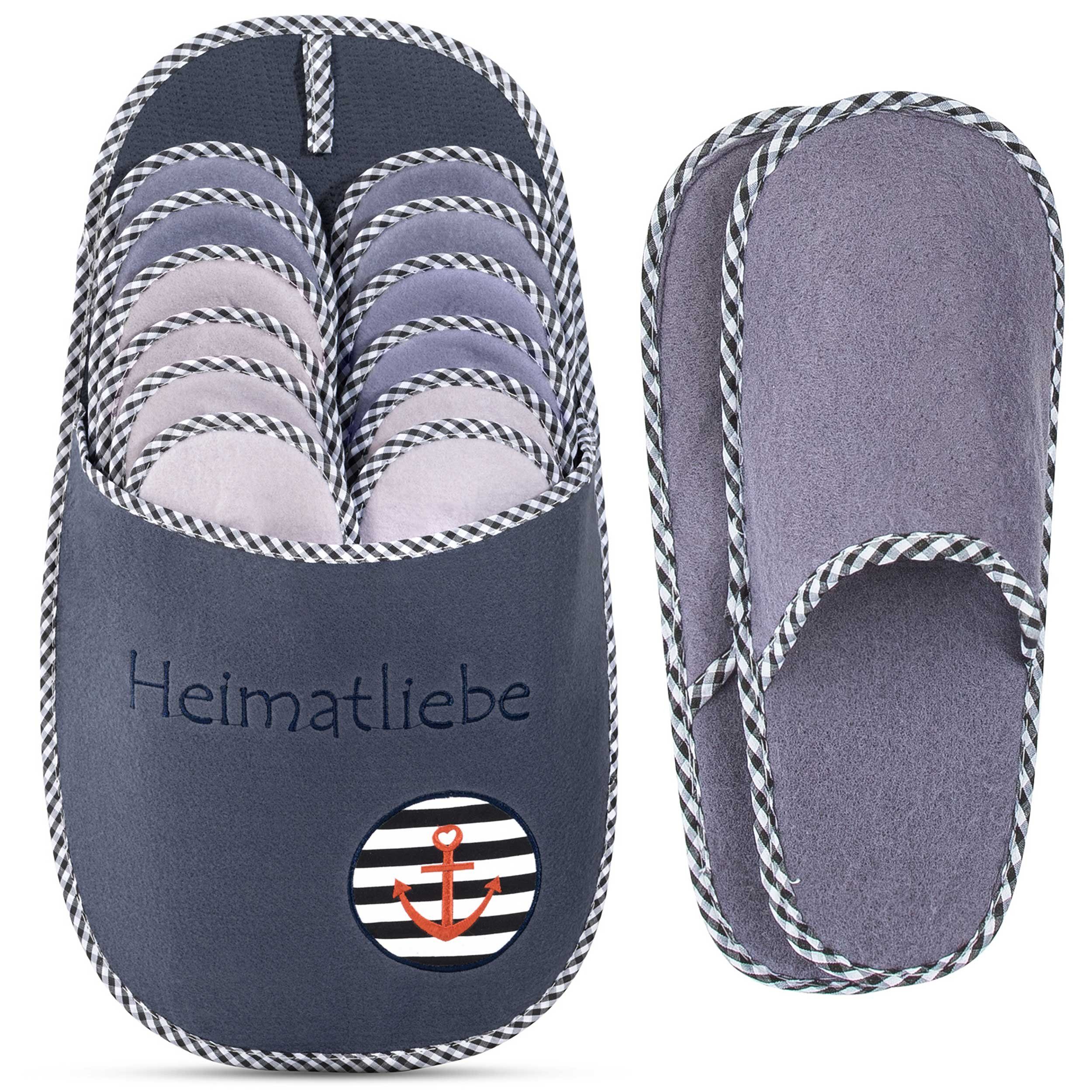 ONVAYA ABS Gästepantoffel Heimatliebe 6er Set, Gästehausschuhe, Filz Pantoffel – Bild 2 von 5