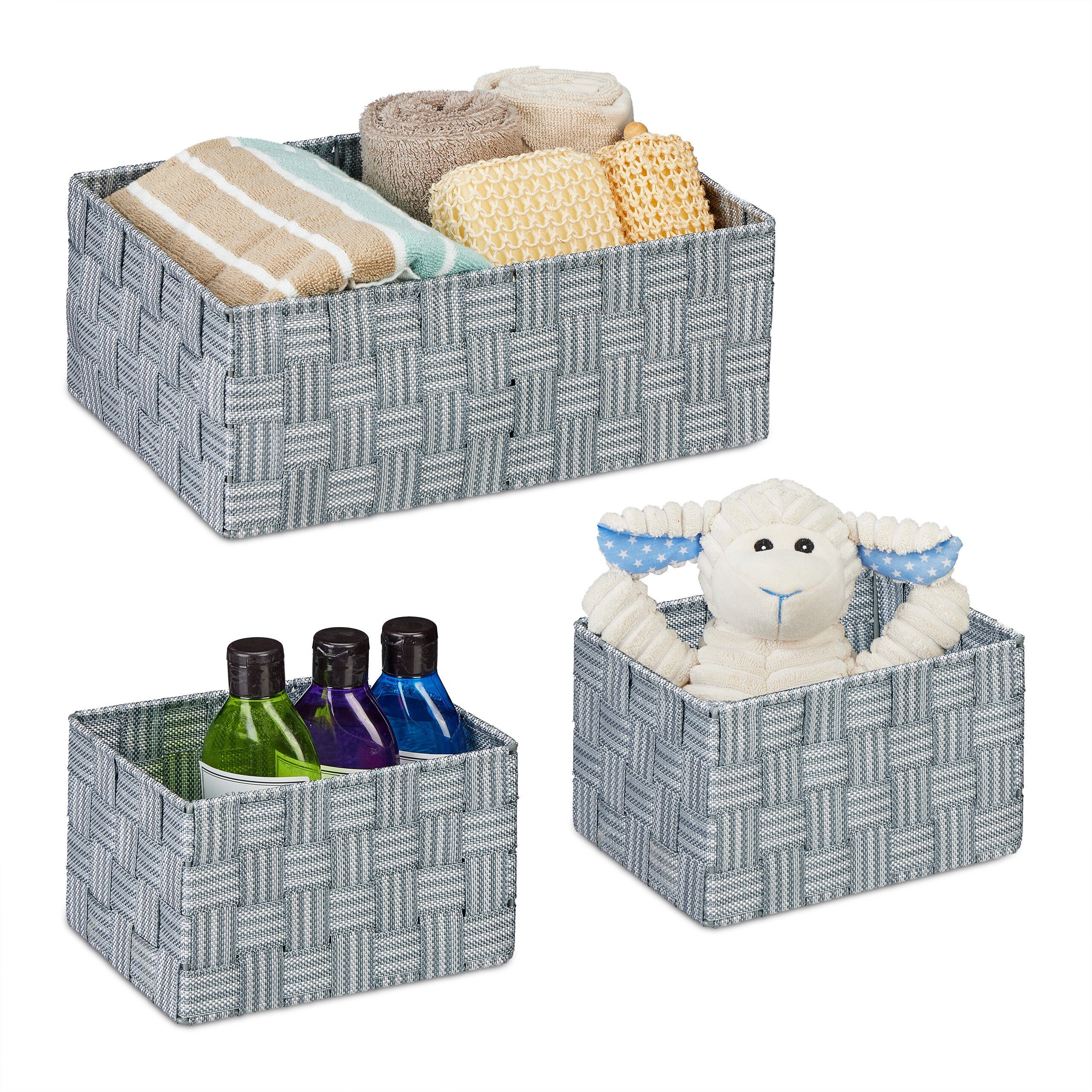 relaxdays Aufbewahrungskorb 3er Set günstig online kaufen